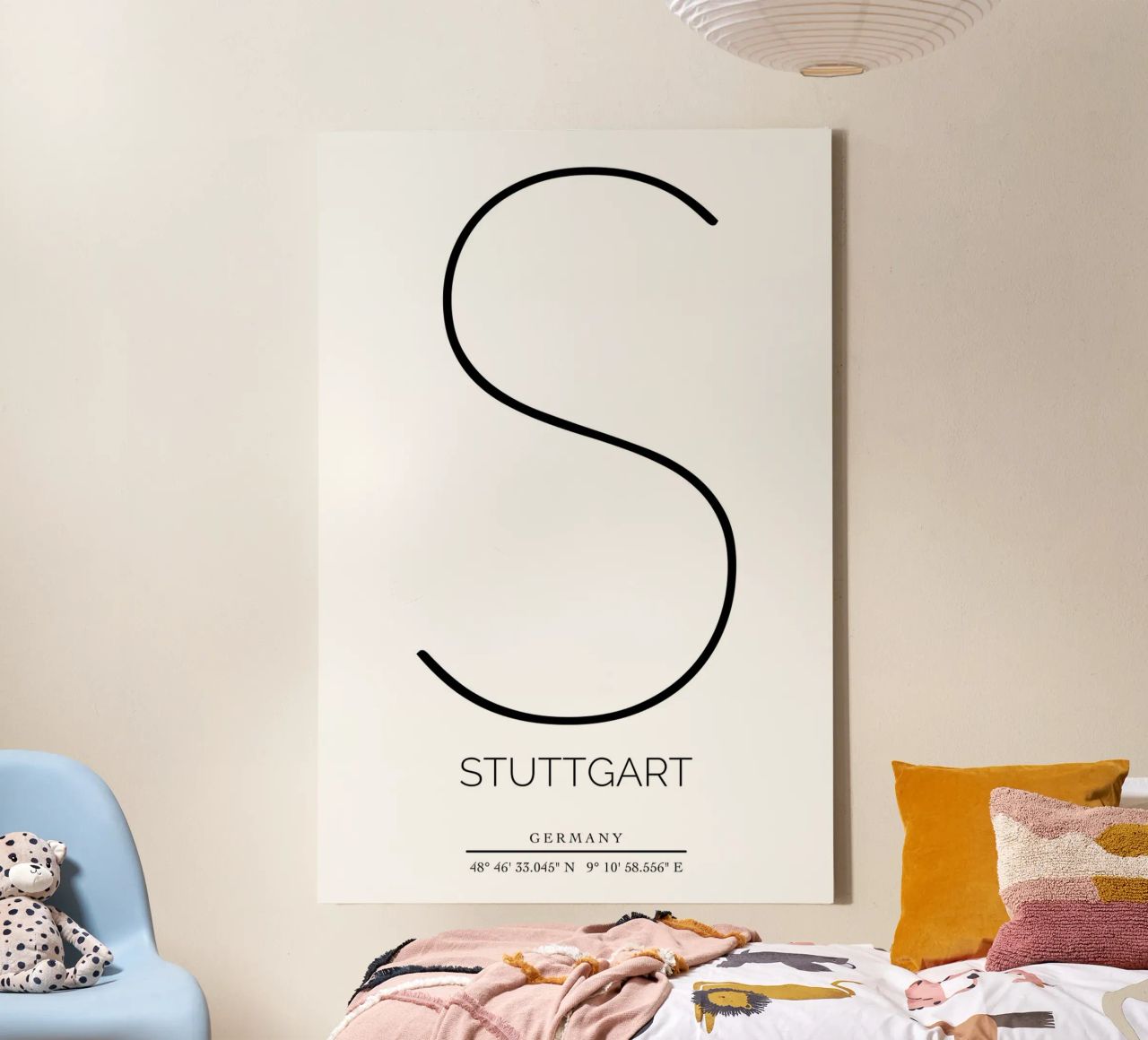 STUTTGART -  white Leinwand von CityLights