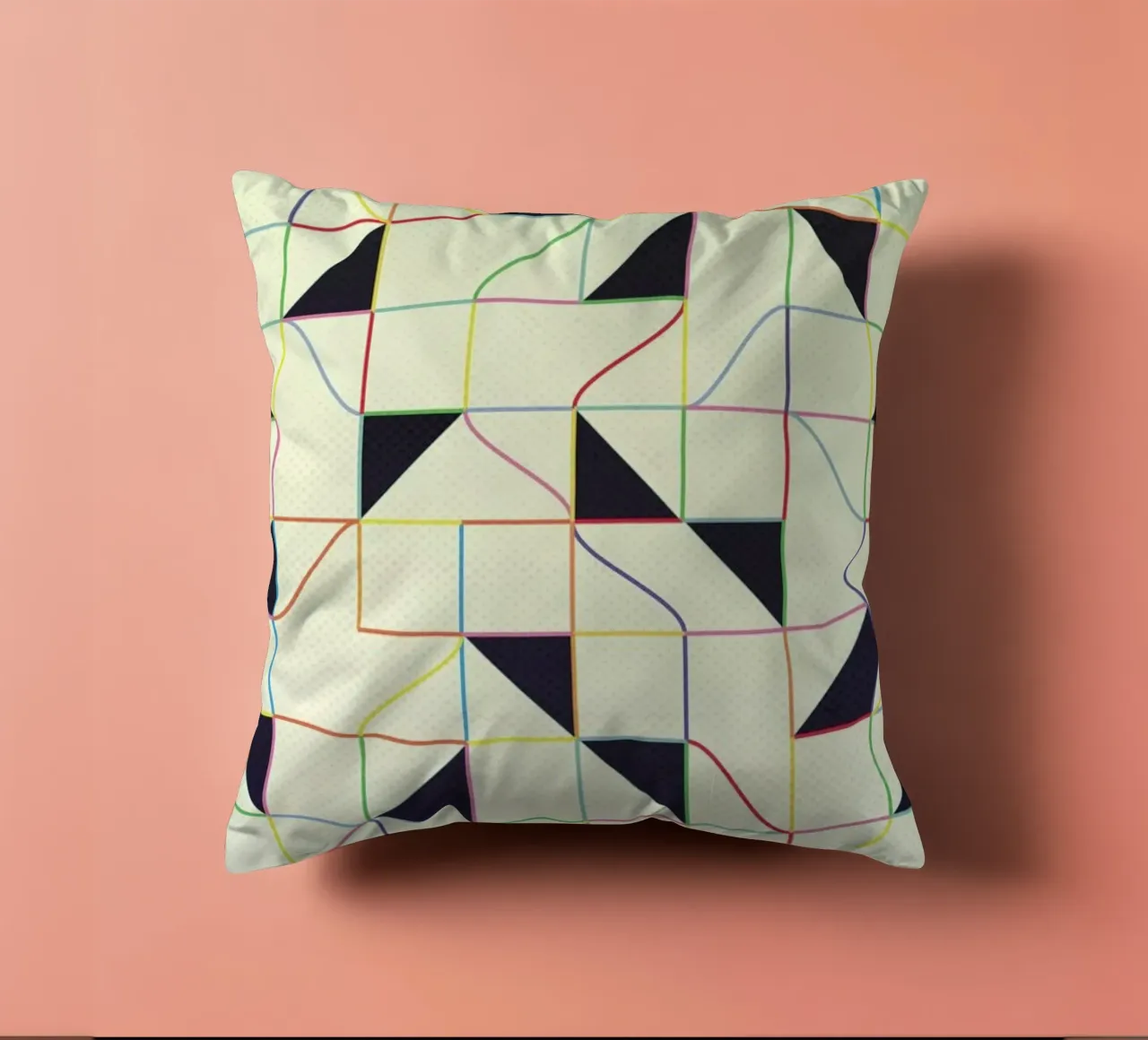 Triangles and Squares II cuscino da Metron