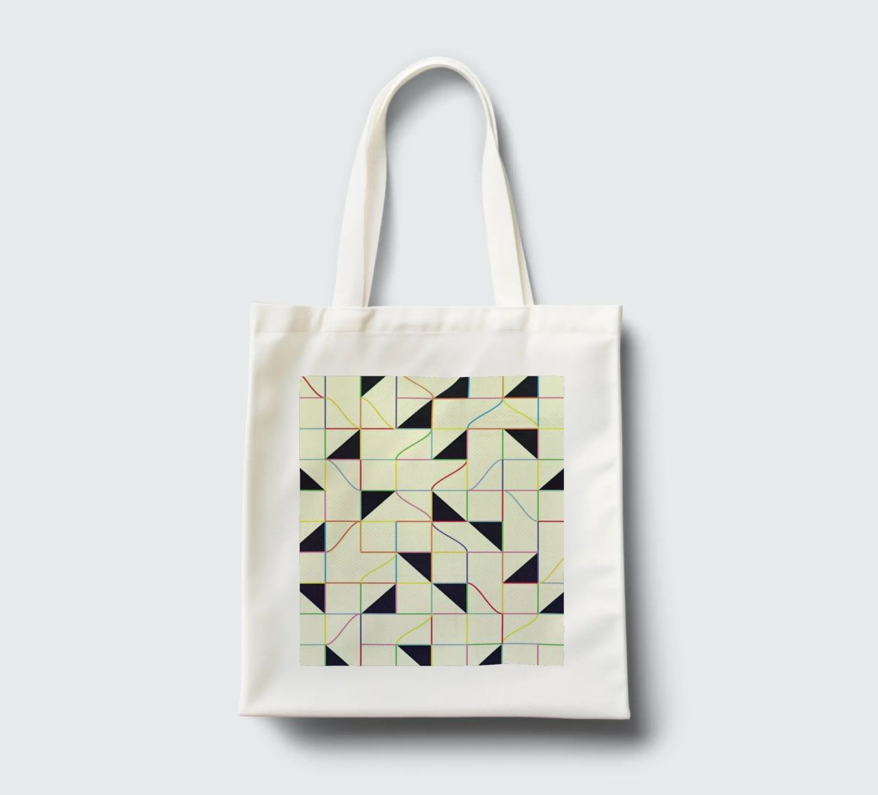Triangles and Squares II borsa in juta da Metron
