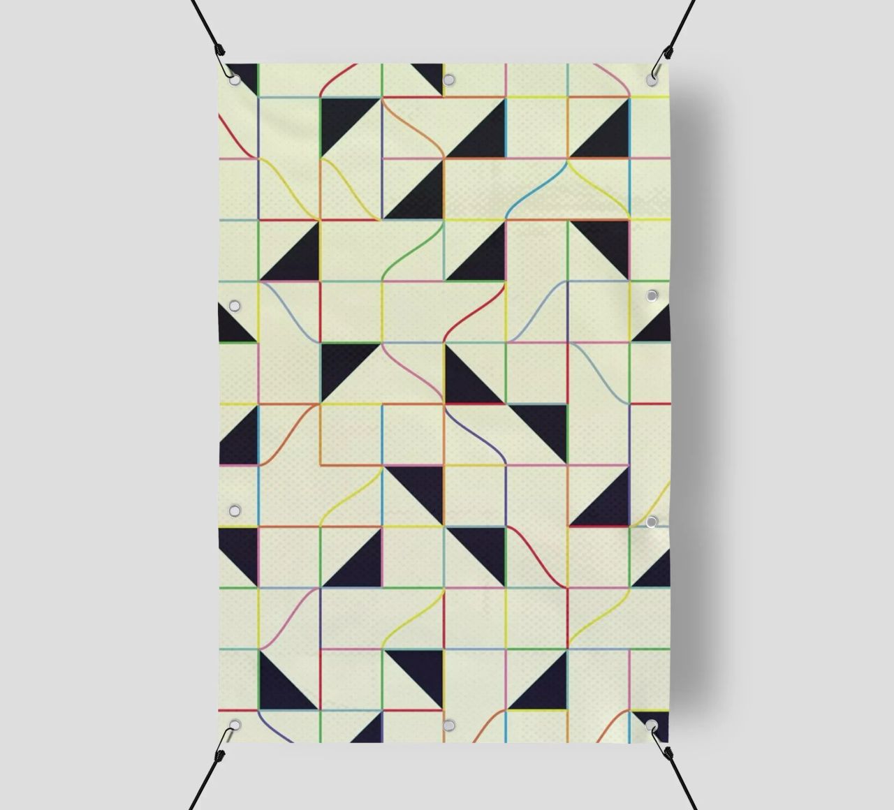 Triangles and Squares II telo in pvc da Metron