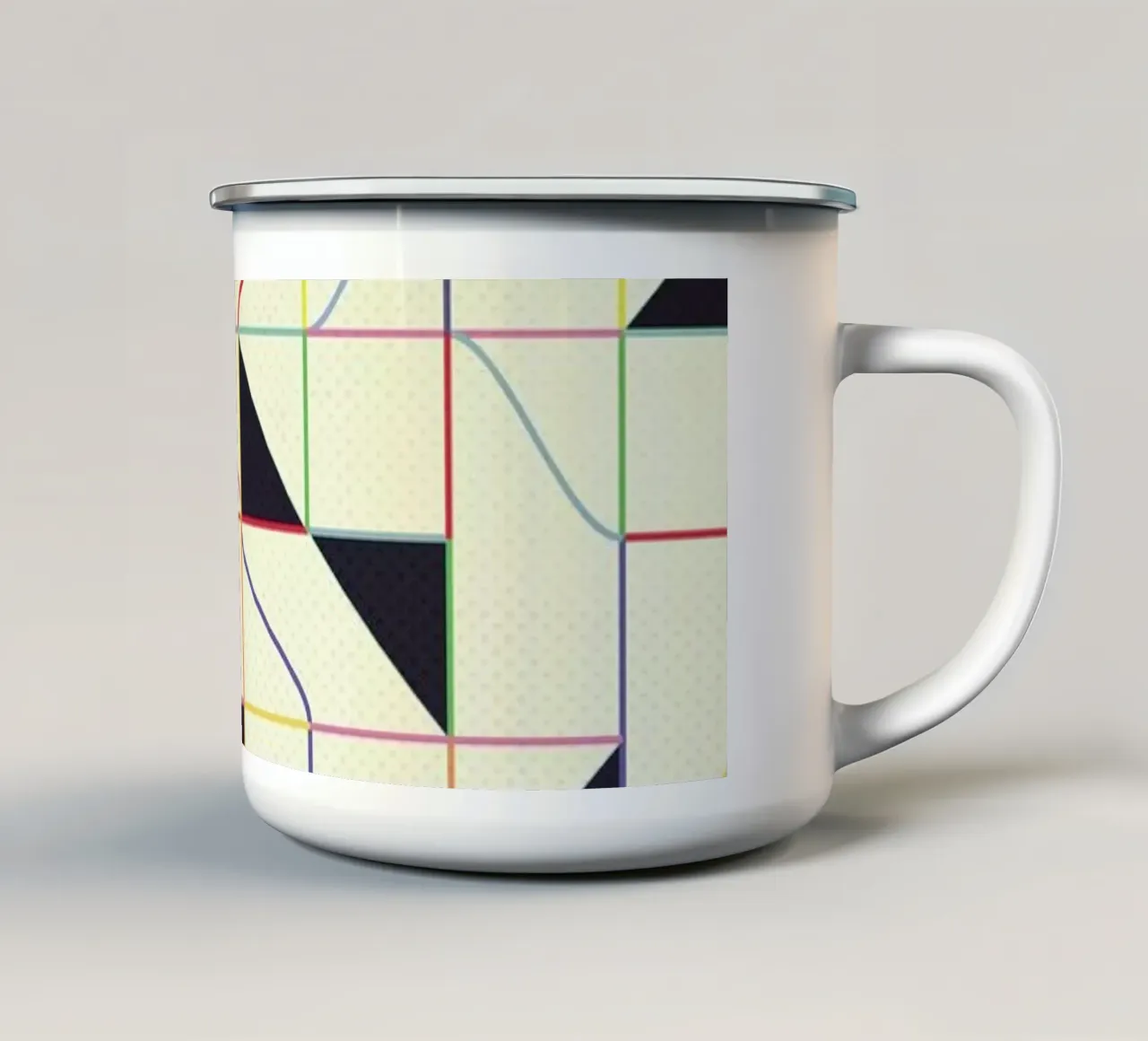 Triangles and Squares II Emaille Tasse von Metron