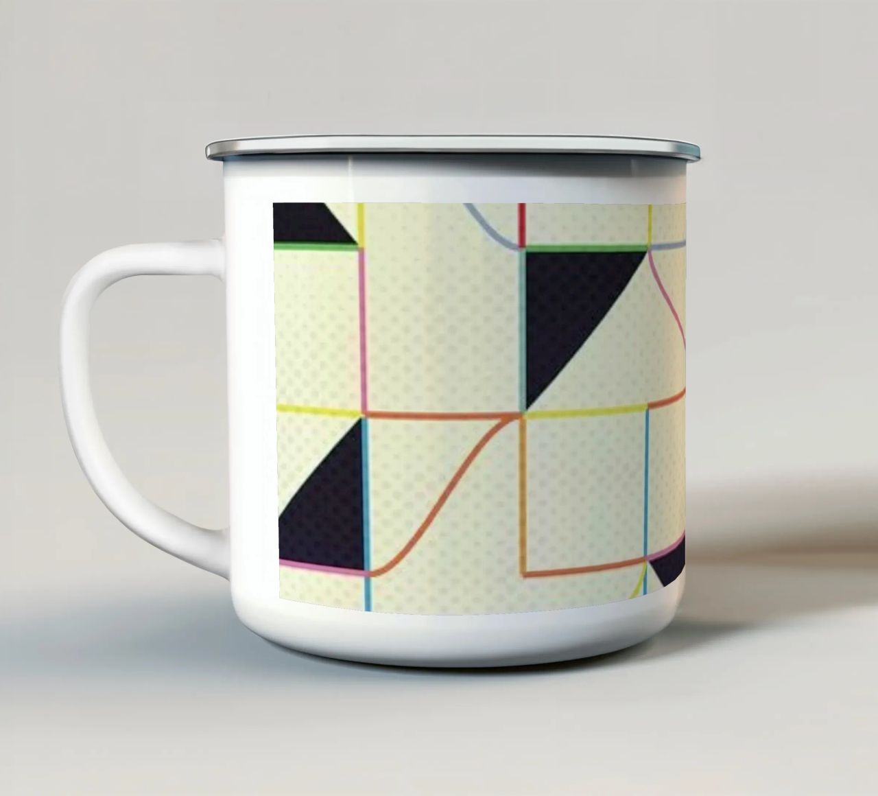Triangles and Squares II tazza in smalto da Metron