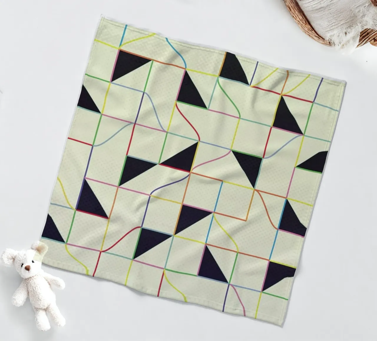 Triangles and Squares II fleece blanket by Metron