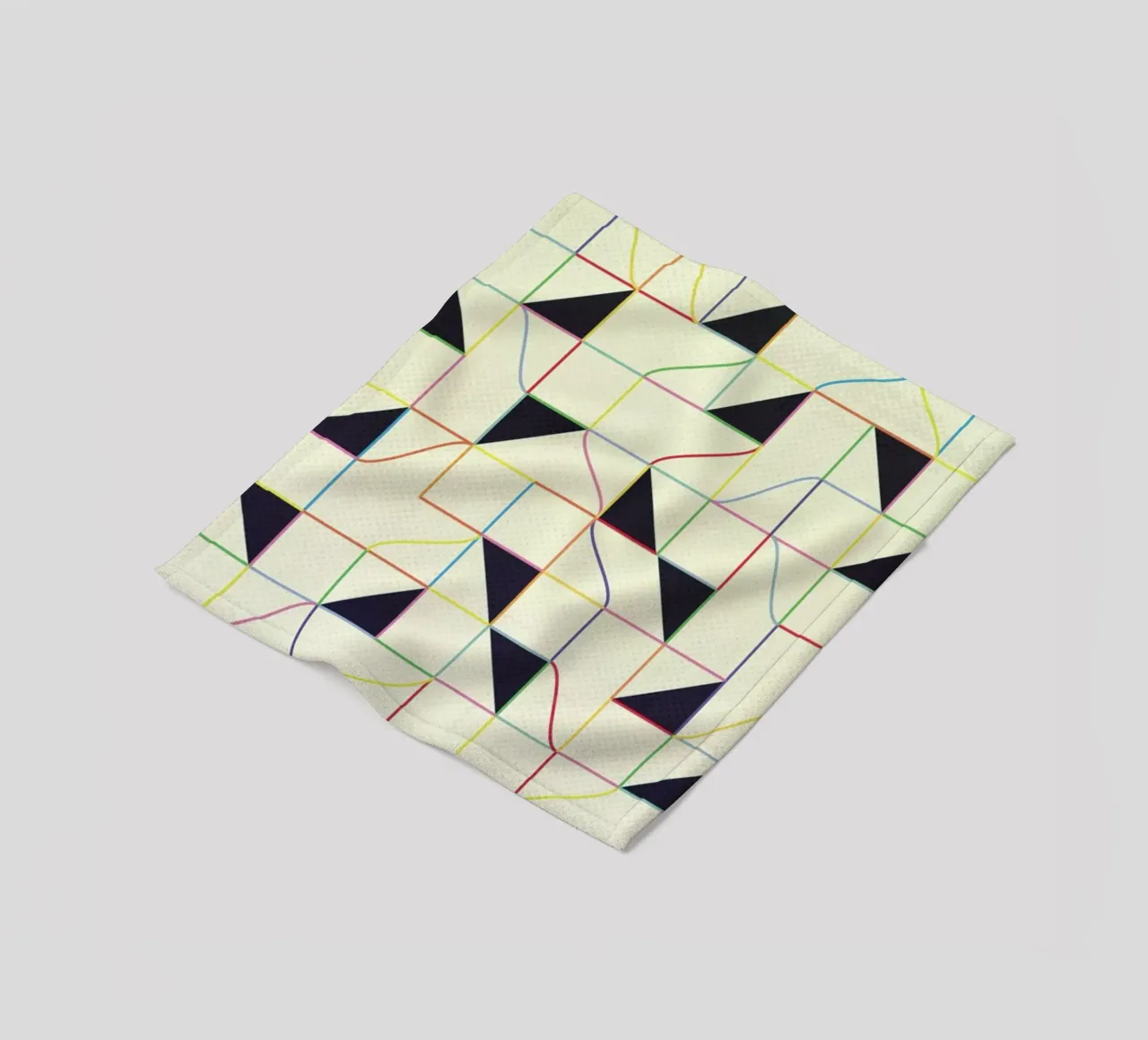 Triangles and Squares II fleece blanket by Metron