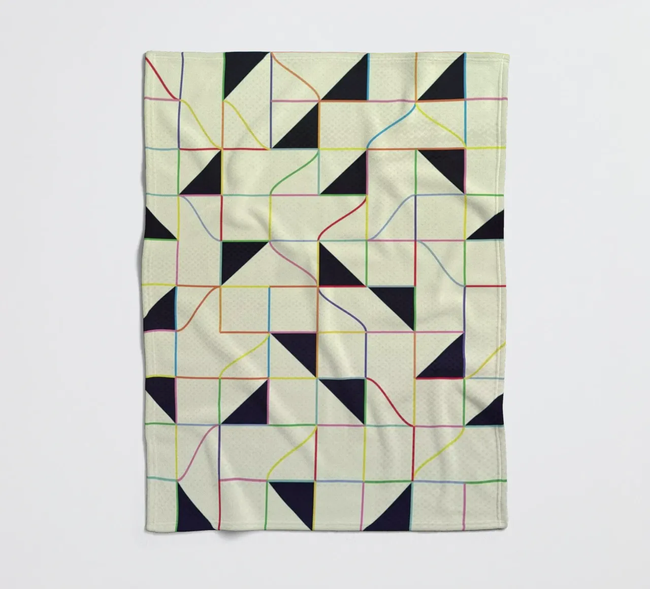 Triangles and Squares II fleece blanket by Metron