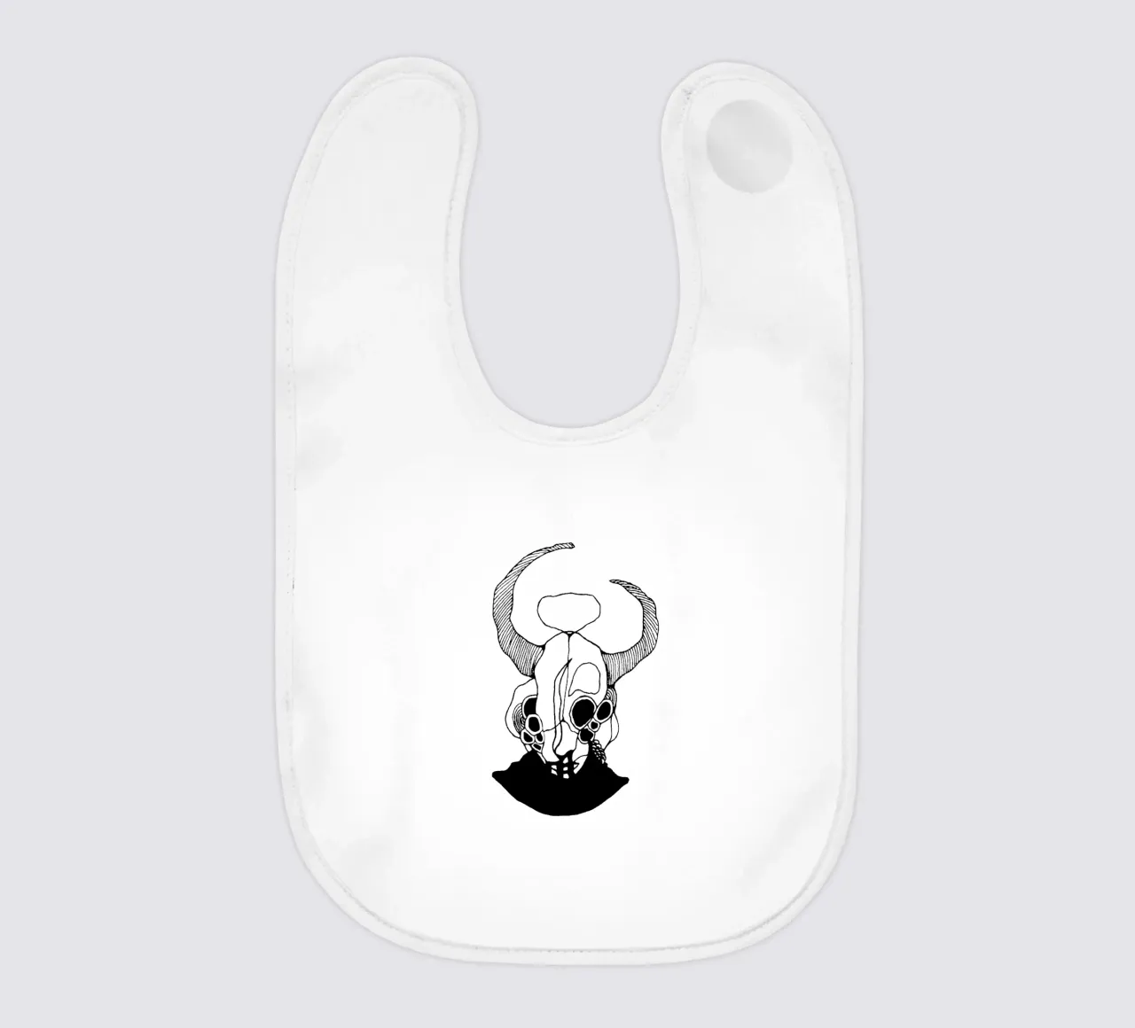 Where Is My Head baby bib by byh.illustration