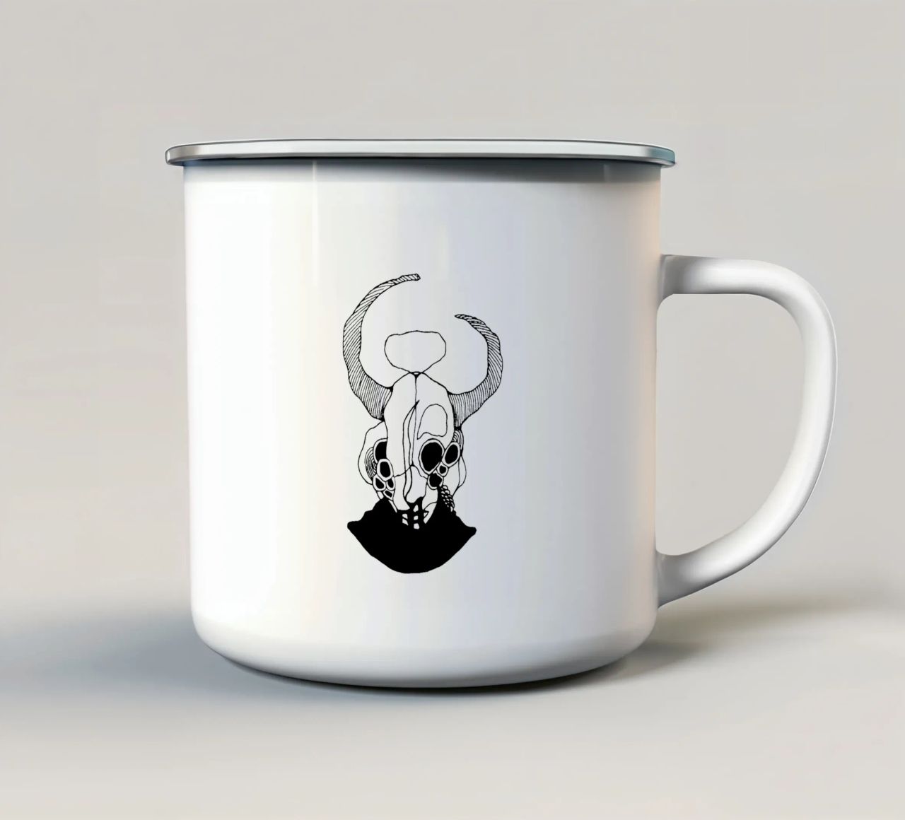 Where Is My Head tazza in smalto da byh.illustration