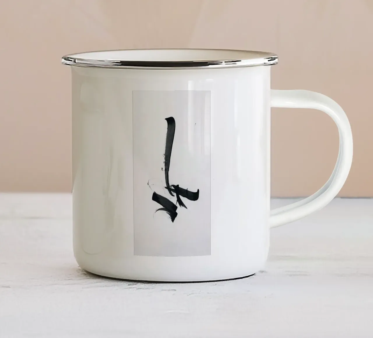 line symbol ink art tazza in smalto da Fesi