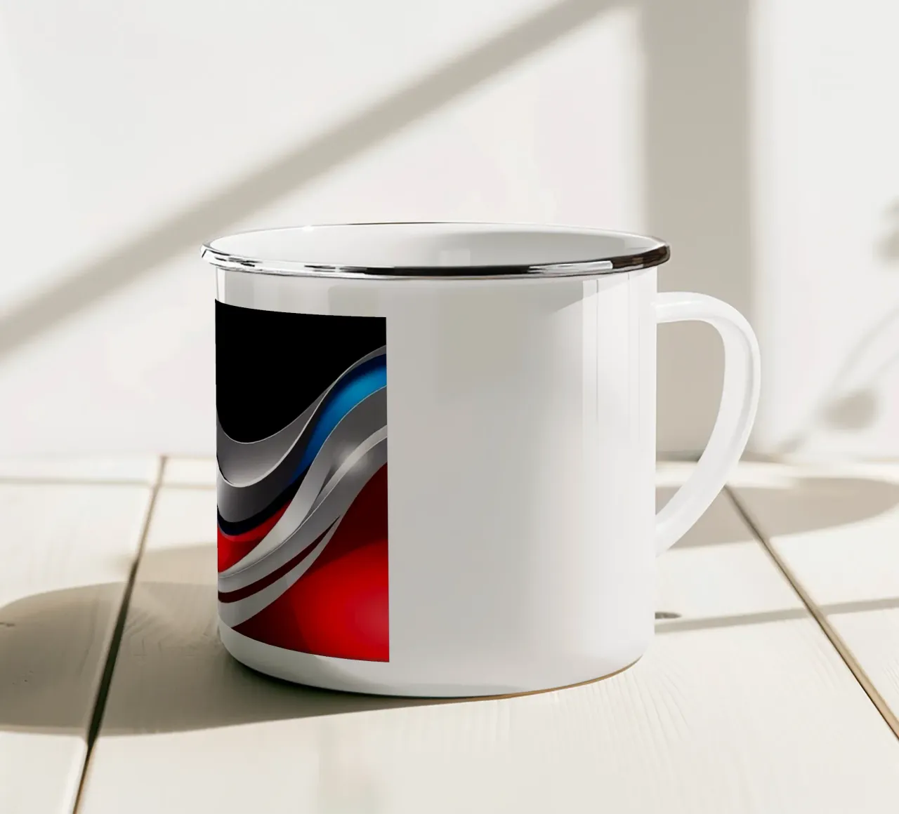 Design futuristico con onde tazza in smalto da BenCoStyle