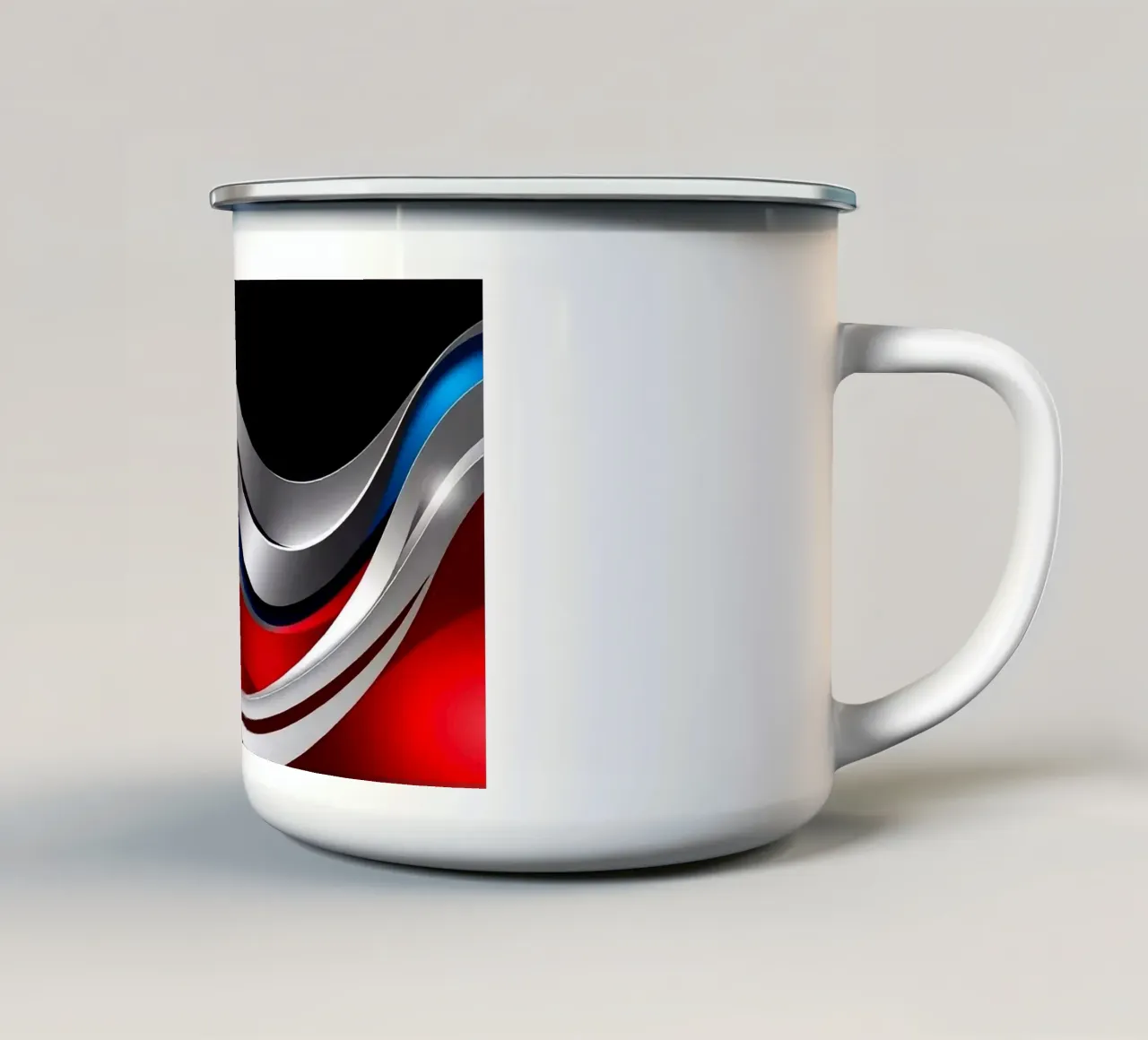 Design futuristico con onde tazza in smalto da BenCoStyle
