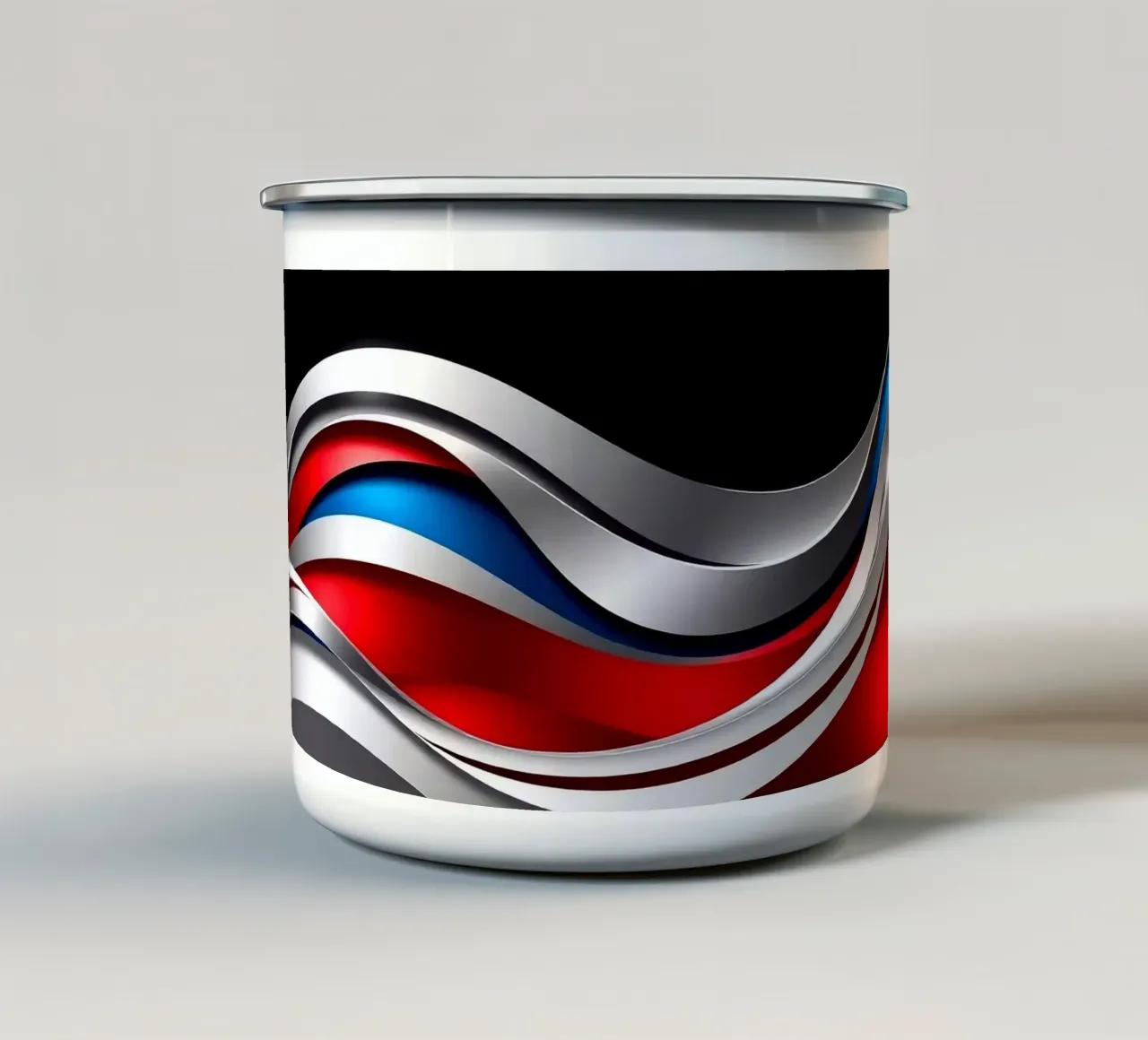 Design futuristico con onde tazza in smalto da BenCoStyle