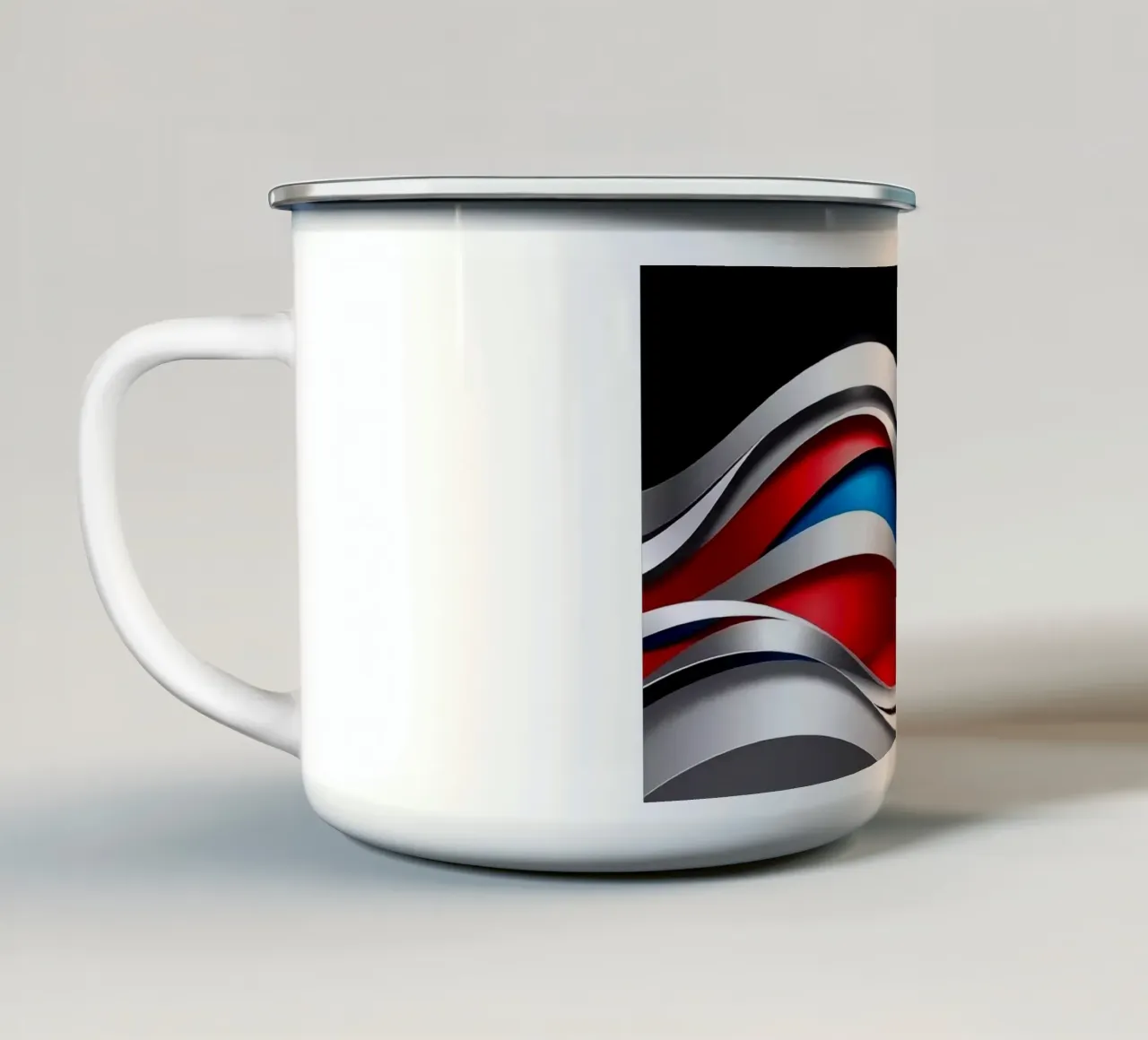 Design futuristico con onde tazza in smalto da BenCoStyle
