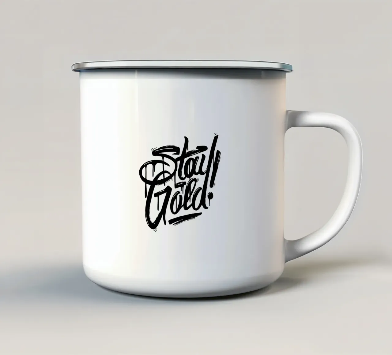 Stay Gold! tazza in smalto da byh.illustration