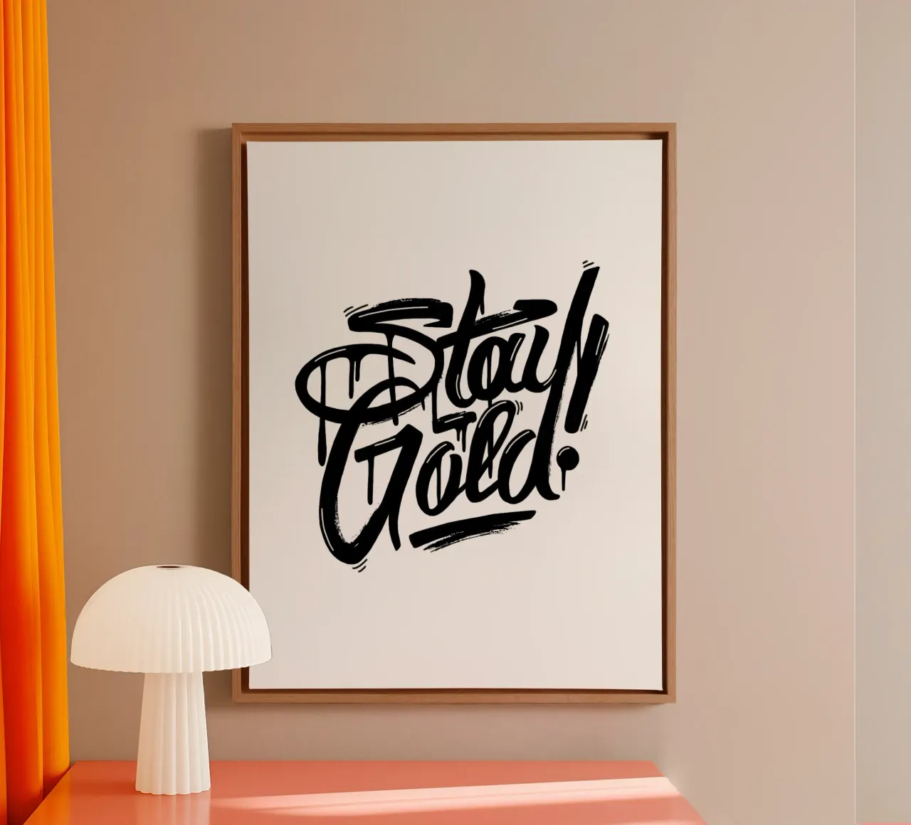 Stay Gold! tela con Cornice a cassetta da byh.illustration