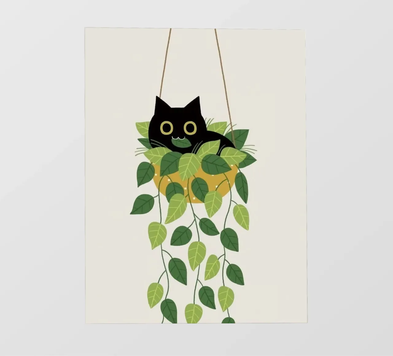 black cat lie on vase telo in pvc da Fesi