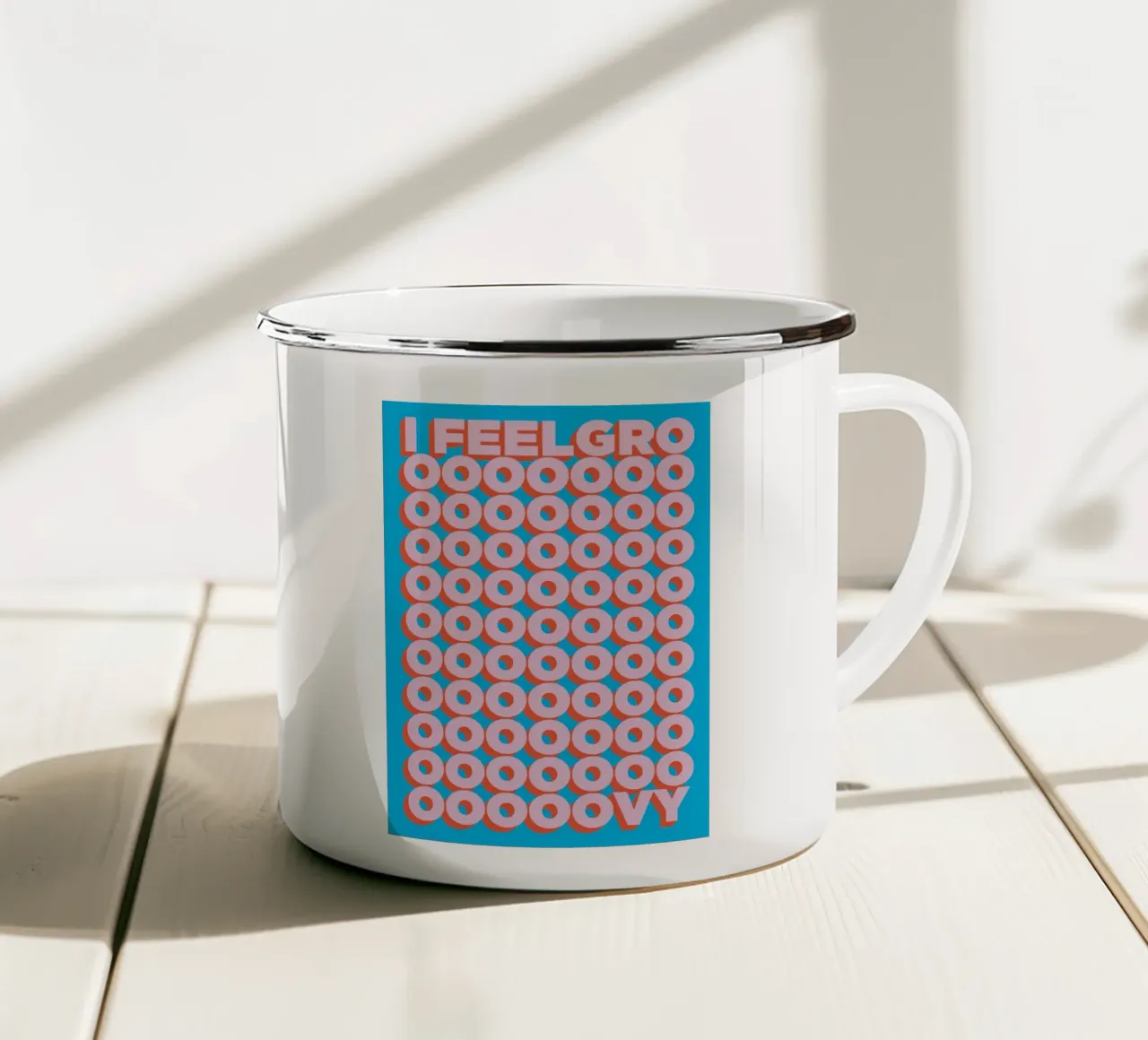 I feel groovy tazza in smalto da Art Fart