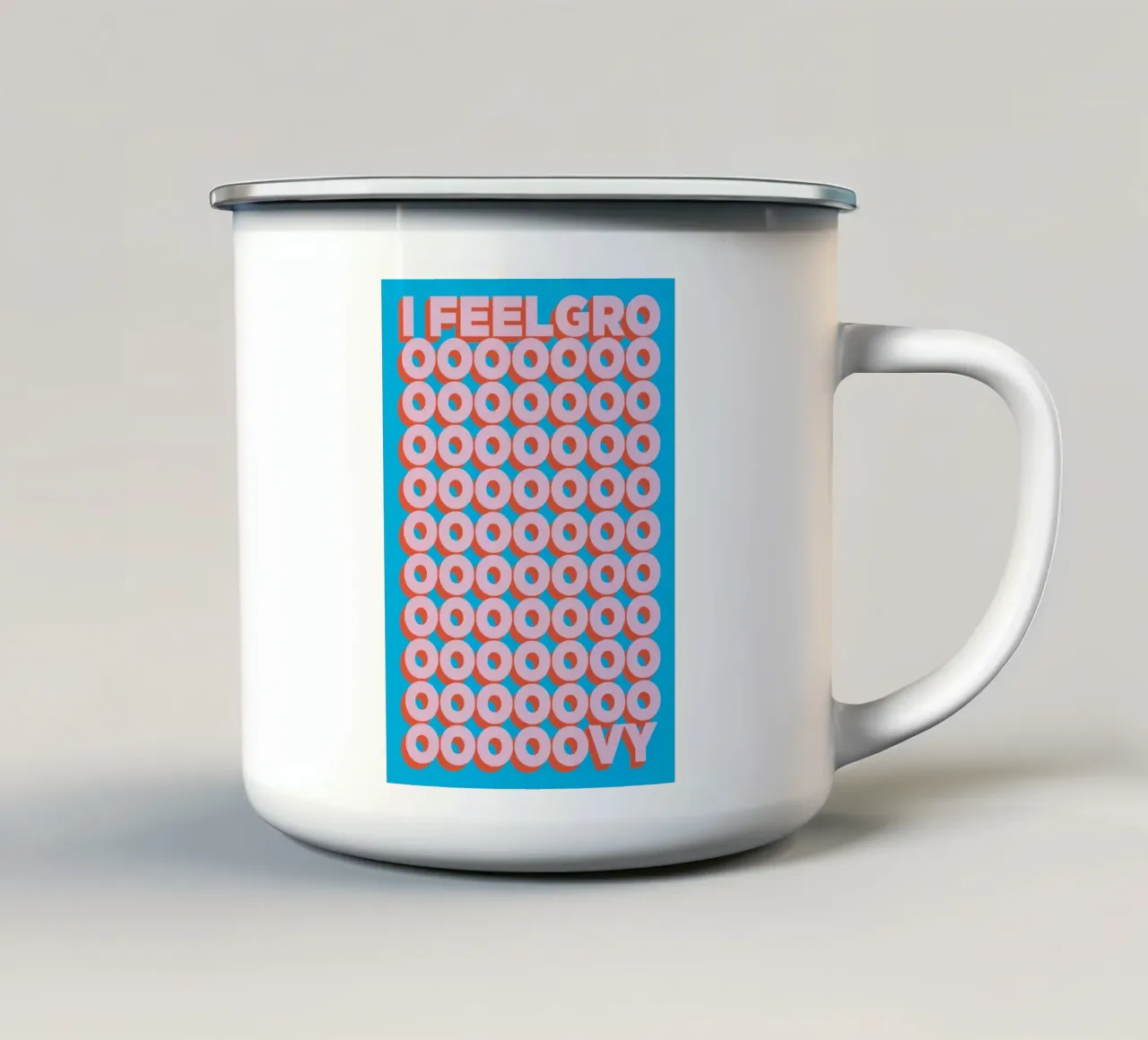 I feel groovy tazza in smalto da Art Fart