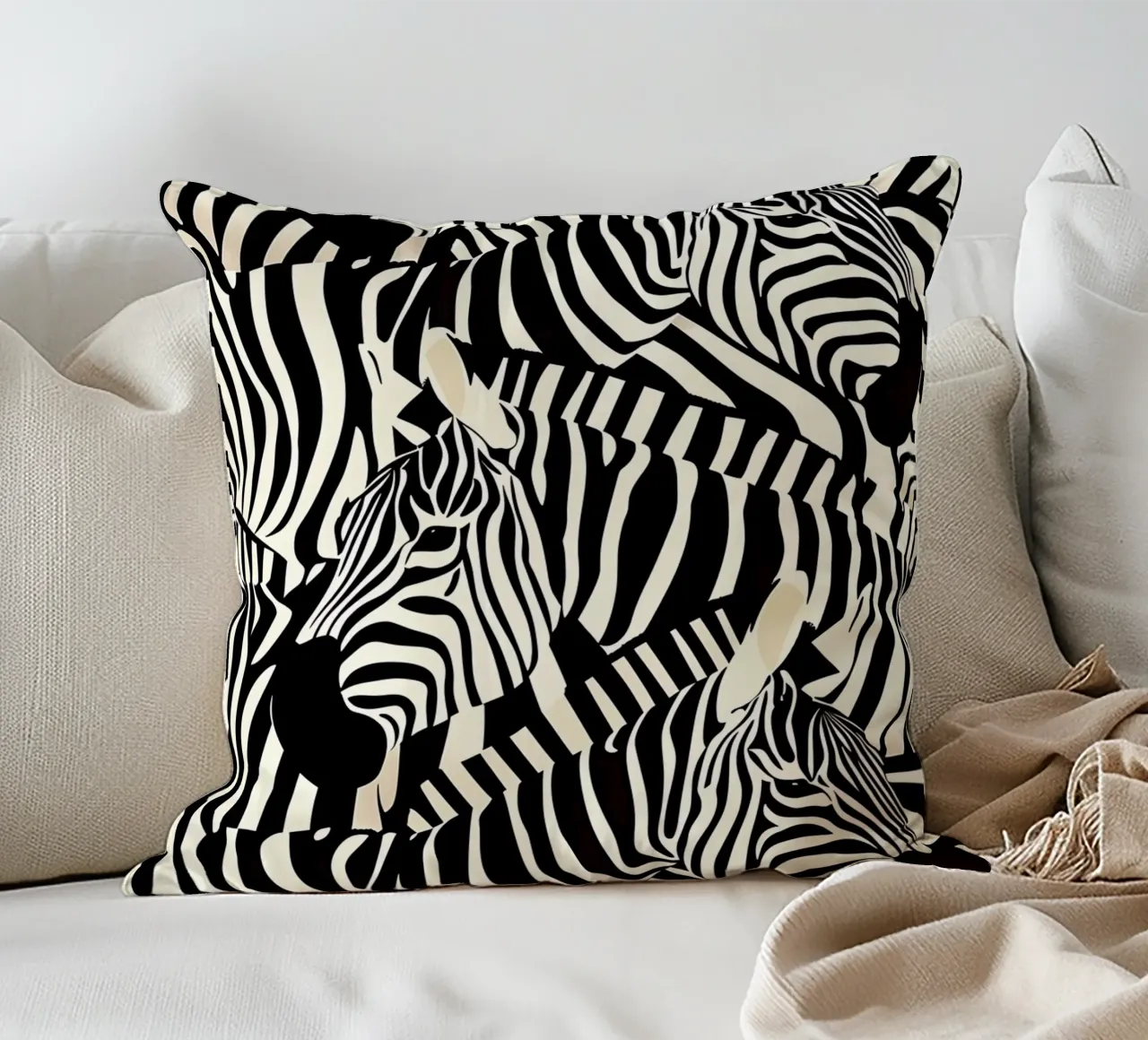 Zebra Design Muster decorative cushion by Autofocus
