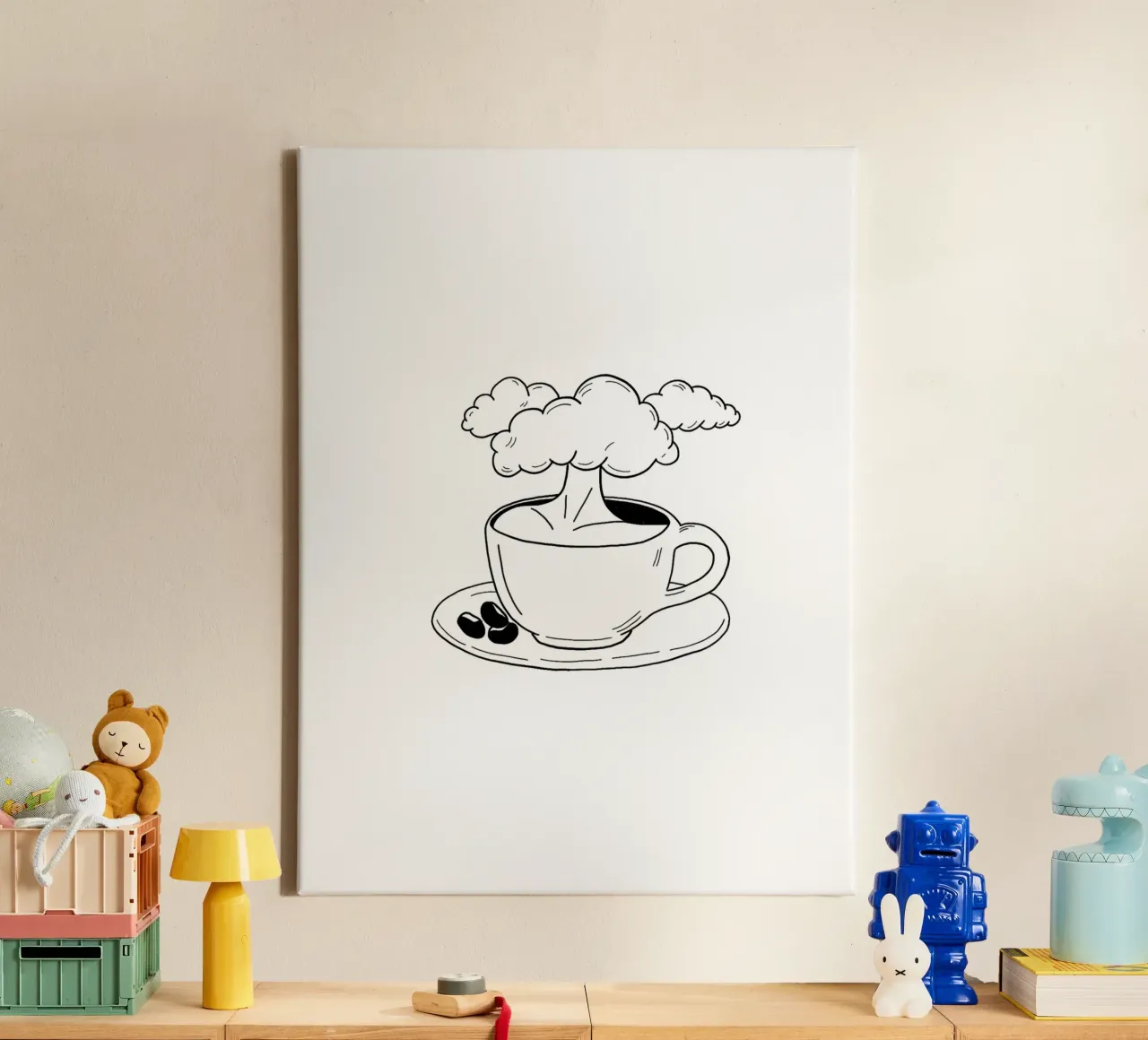 Cloudy tela con Cornice a cassetta da byh.illustration