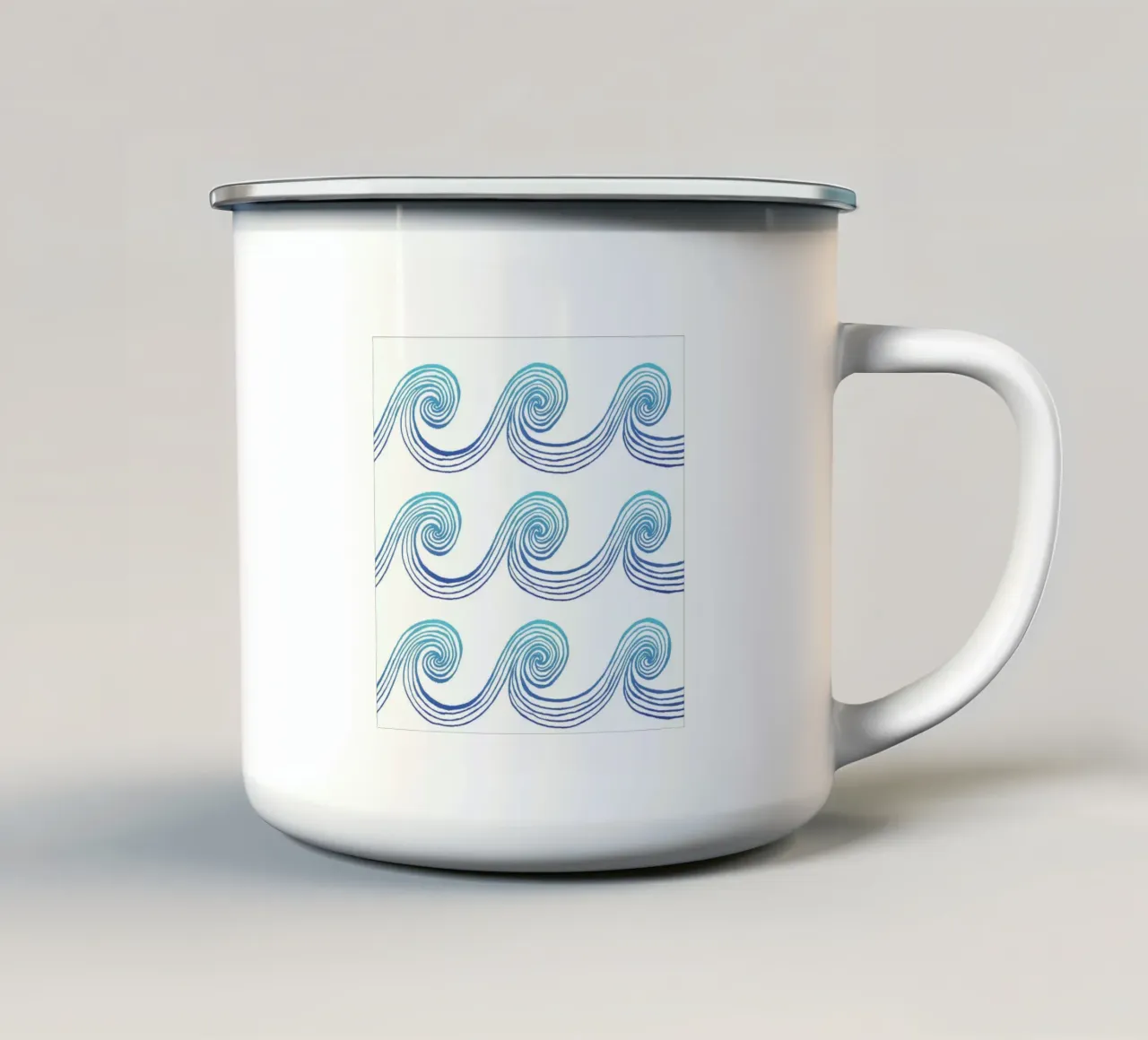 Meergedanken - Blaue Wellen tazza in smalto da PaperLine Art