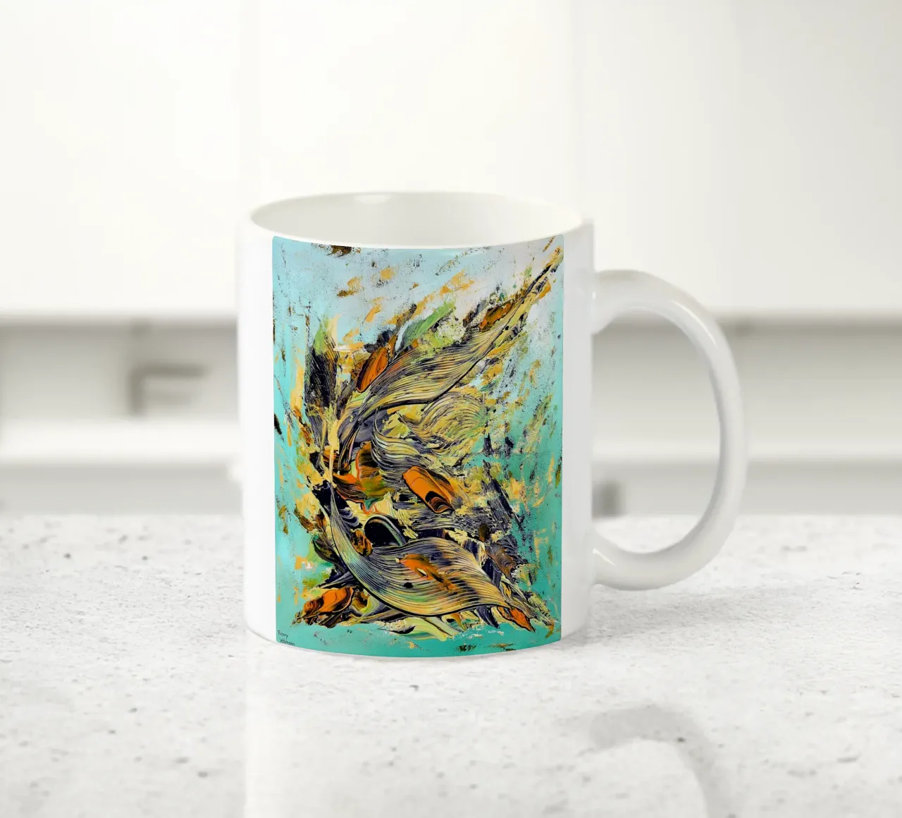 TEMPO DI RACCOLTA. tazza in ceramica da Thierry Vobmann Abstract painting