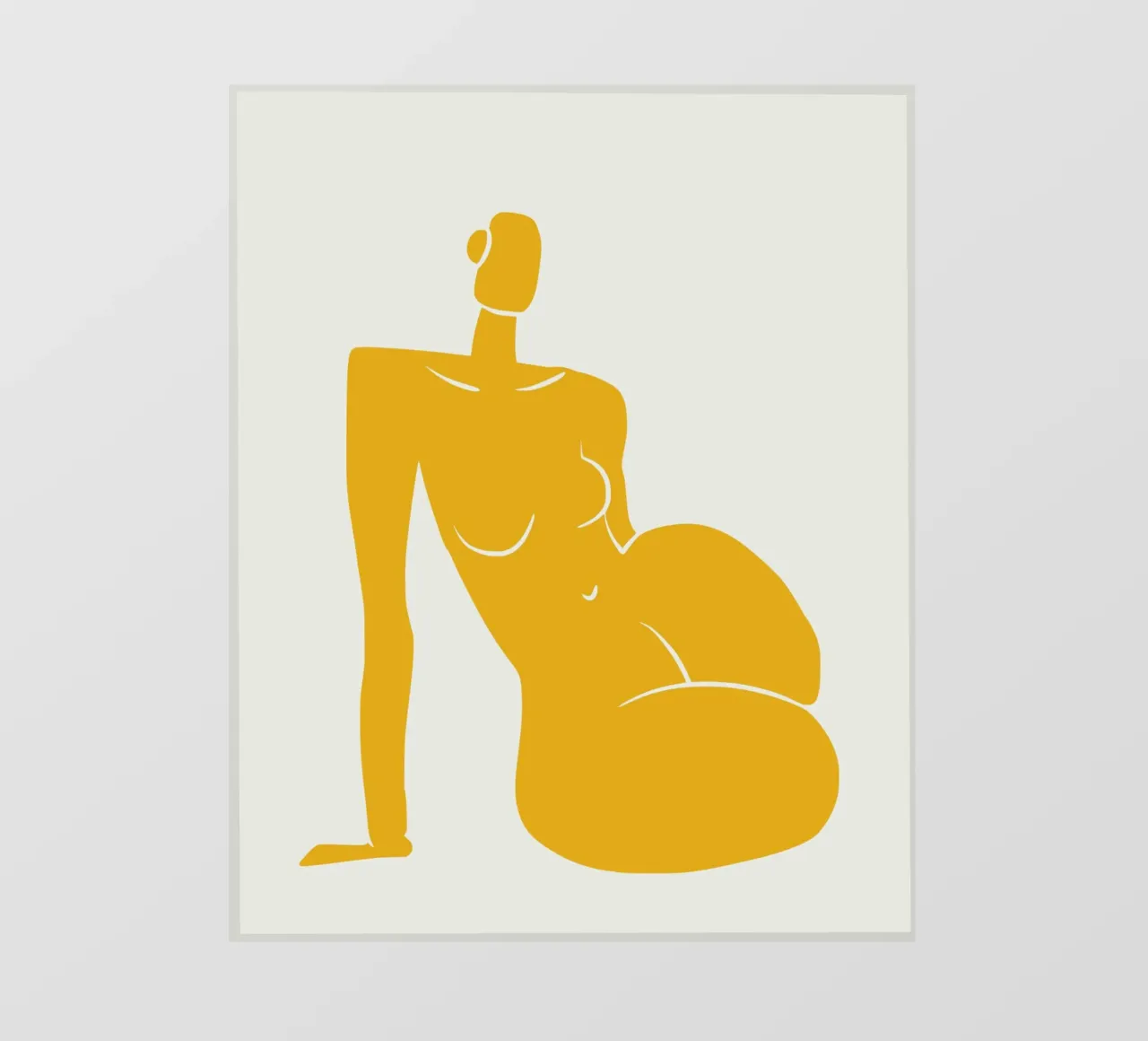 Seduta nuda in giallo x pellicola backlit da Little Dean