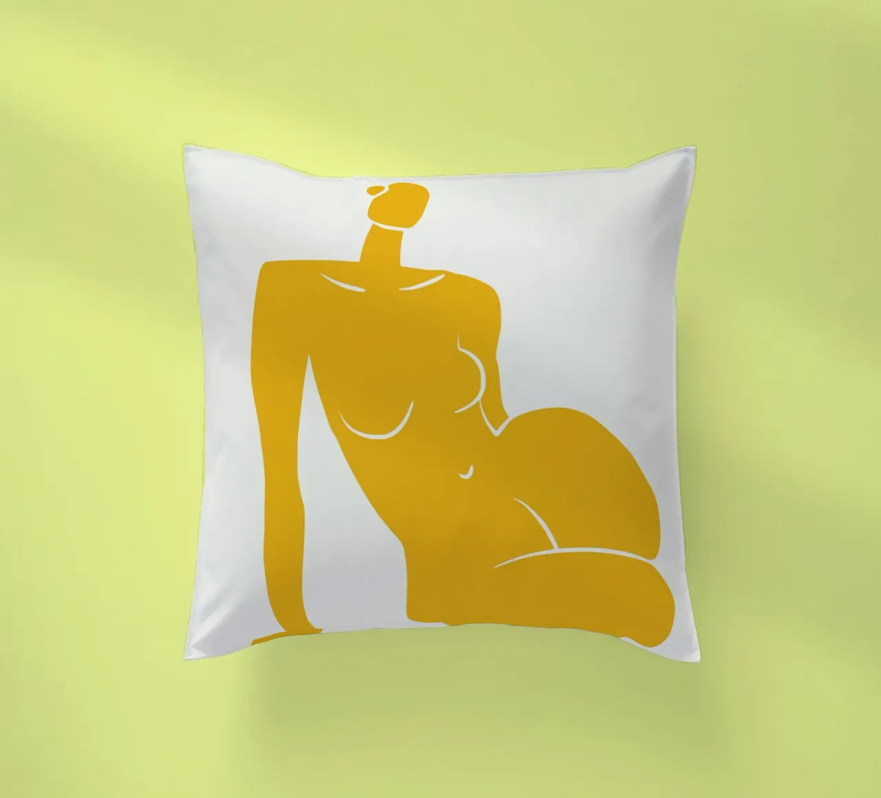 Seduta nuda in giallo x cuscino da Little Dean
