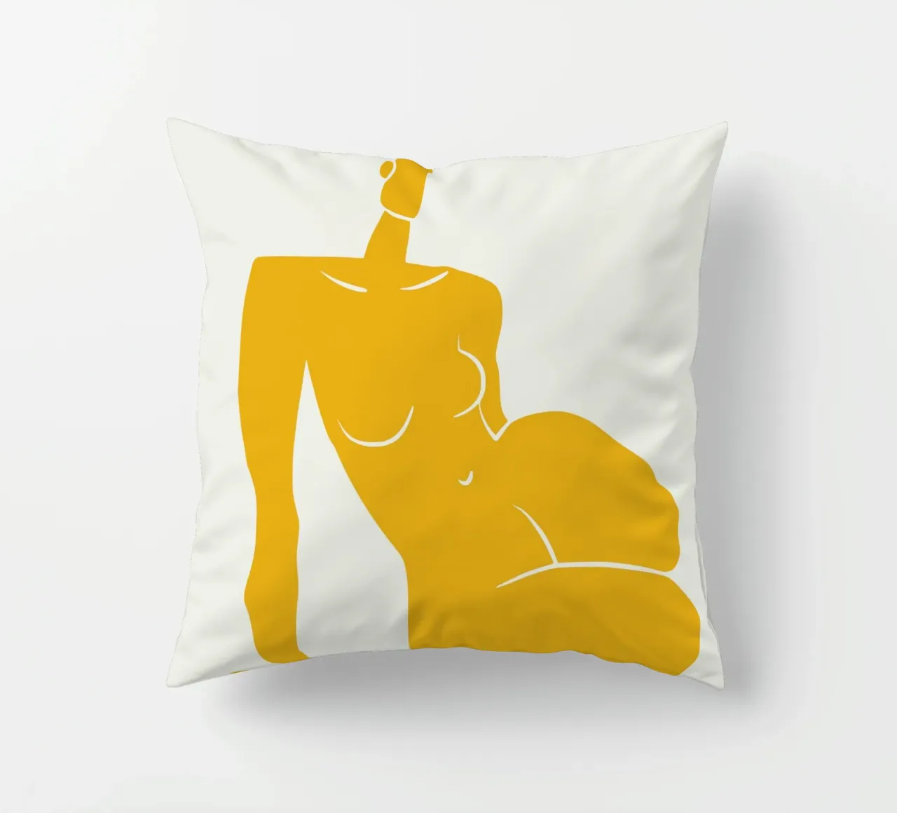 Seduta nuda in giallo x cuscino da Little Dean