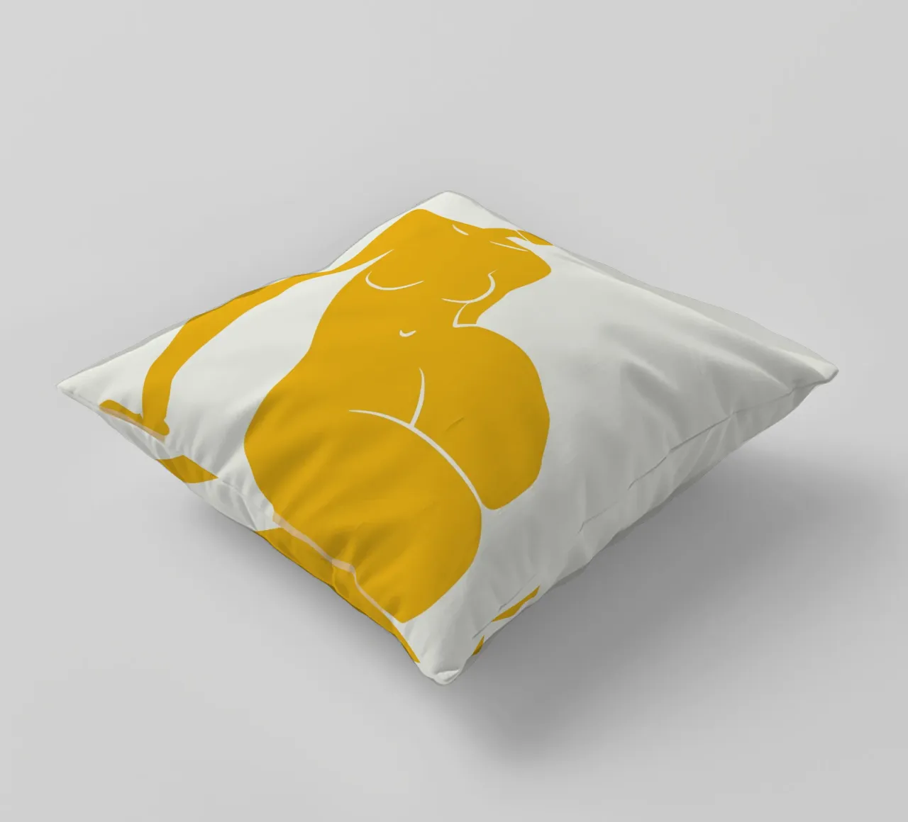 Seduta nuda in giallo x cuscino da Little Dean