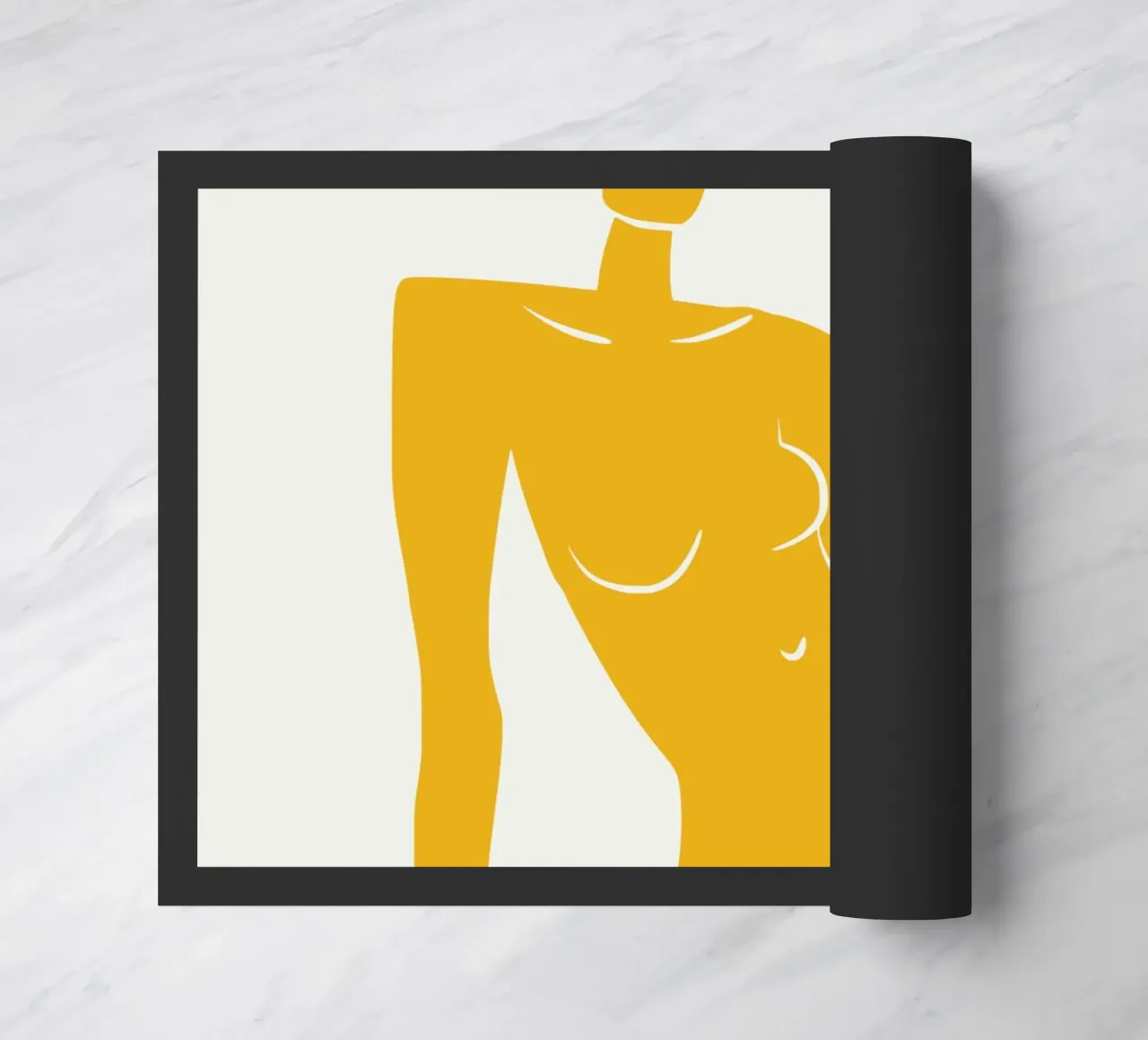 Seduta nuda in giallo x zerbino da Little Dean