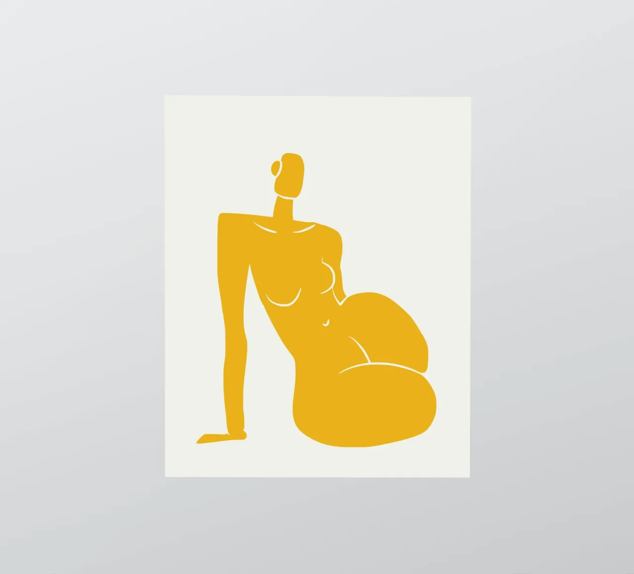 Assise nue en jaune x autocollant de Little Dean