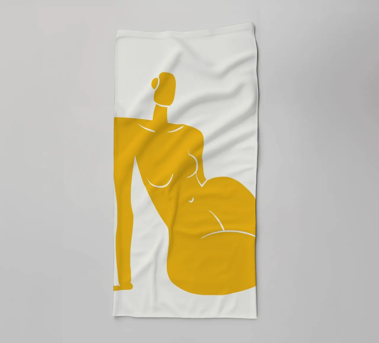 Assise nue en jaune x serviette de bain de Little Dean