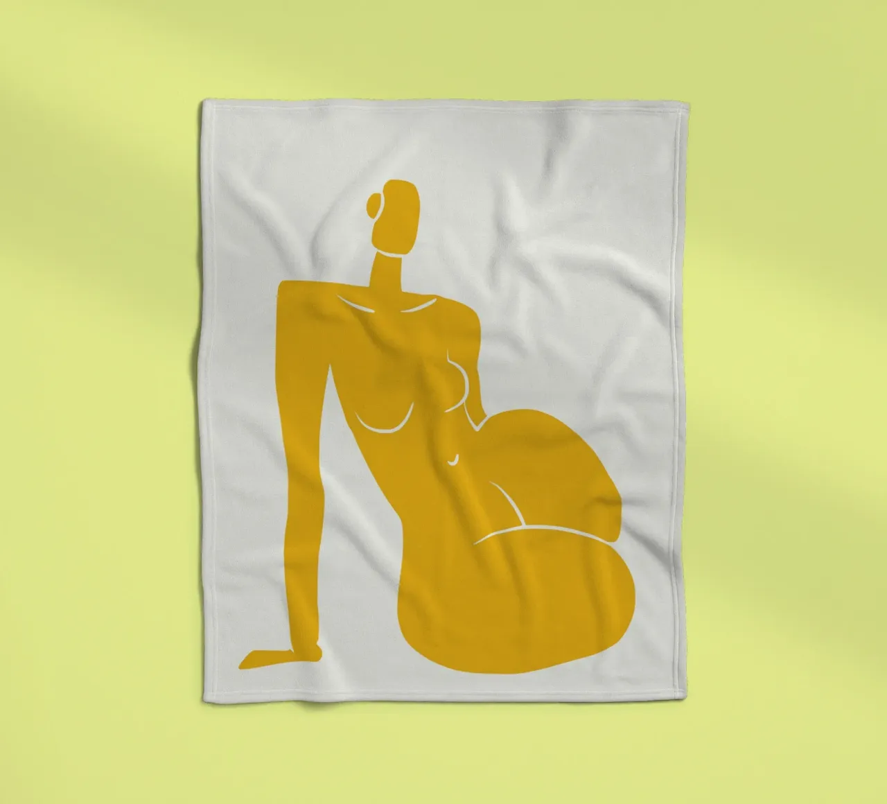 Seduta nuda in giallo x coperta in pile da Little Dean