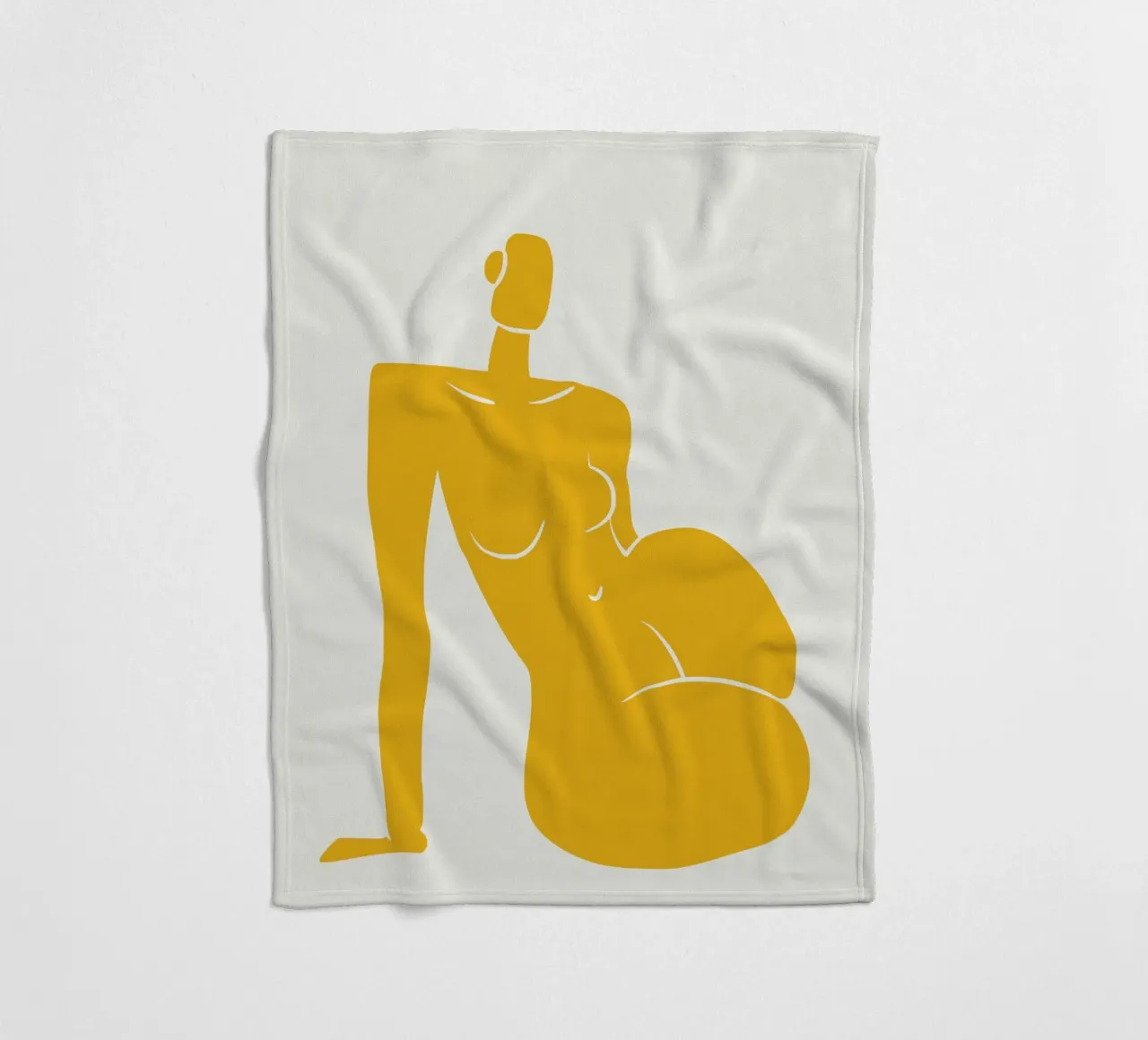 Seduta nuda in giallo x coperta in pile da Little Dean