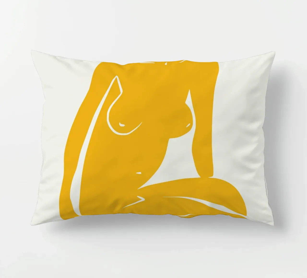 Nudo seduto in giallo x plus cuscino da Little Dean