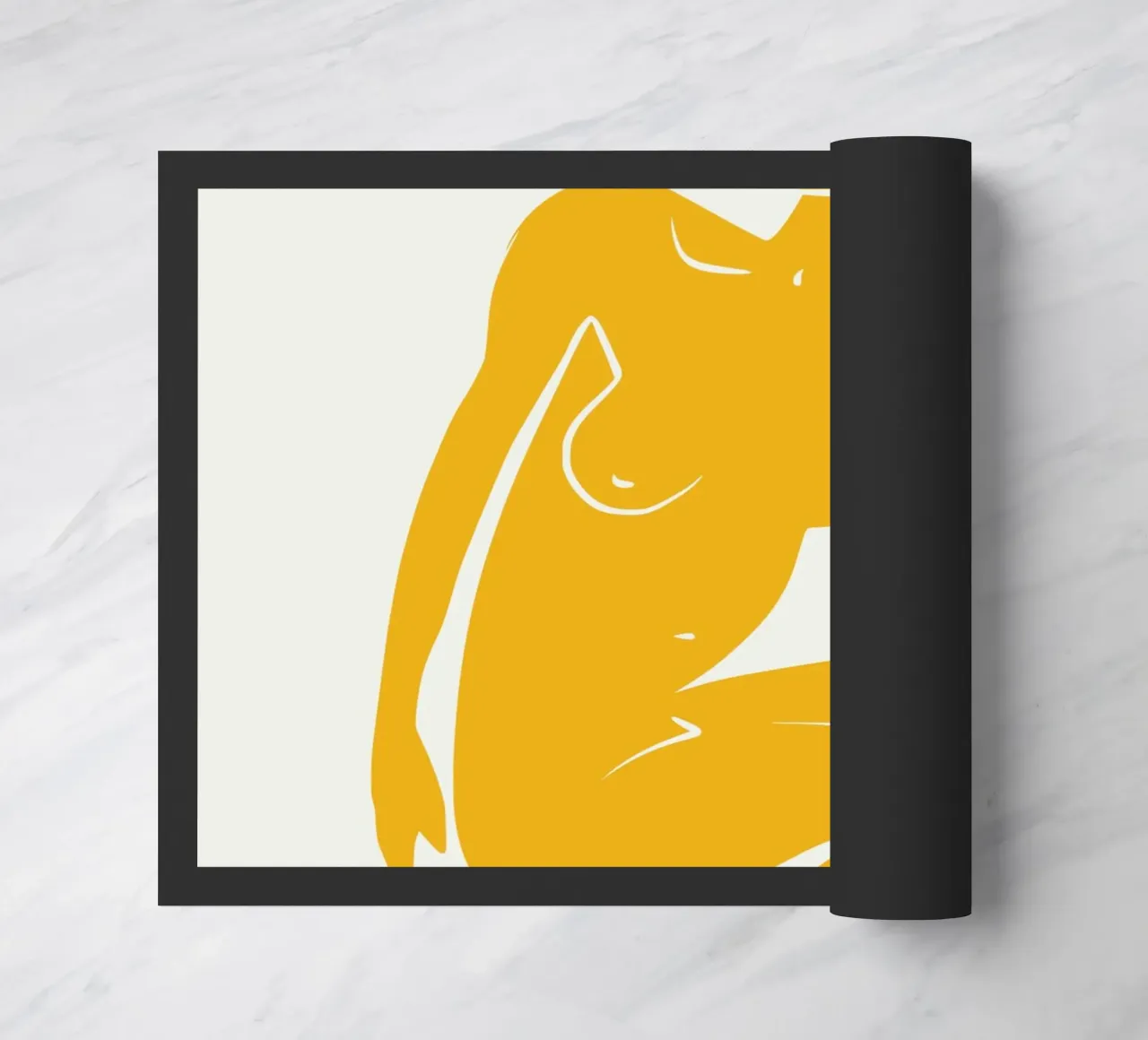 Nudo seduto in giallo x plus zerbino da Little Dean