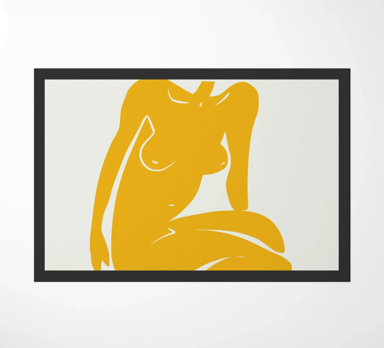 Nudo seduto in giallo x plus zerbino da Little Dean