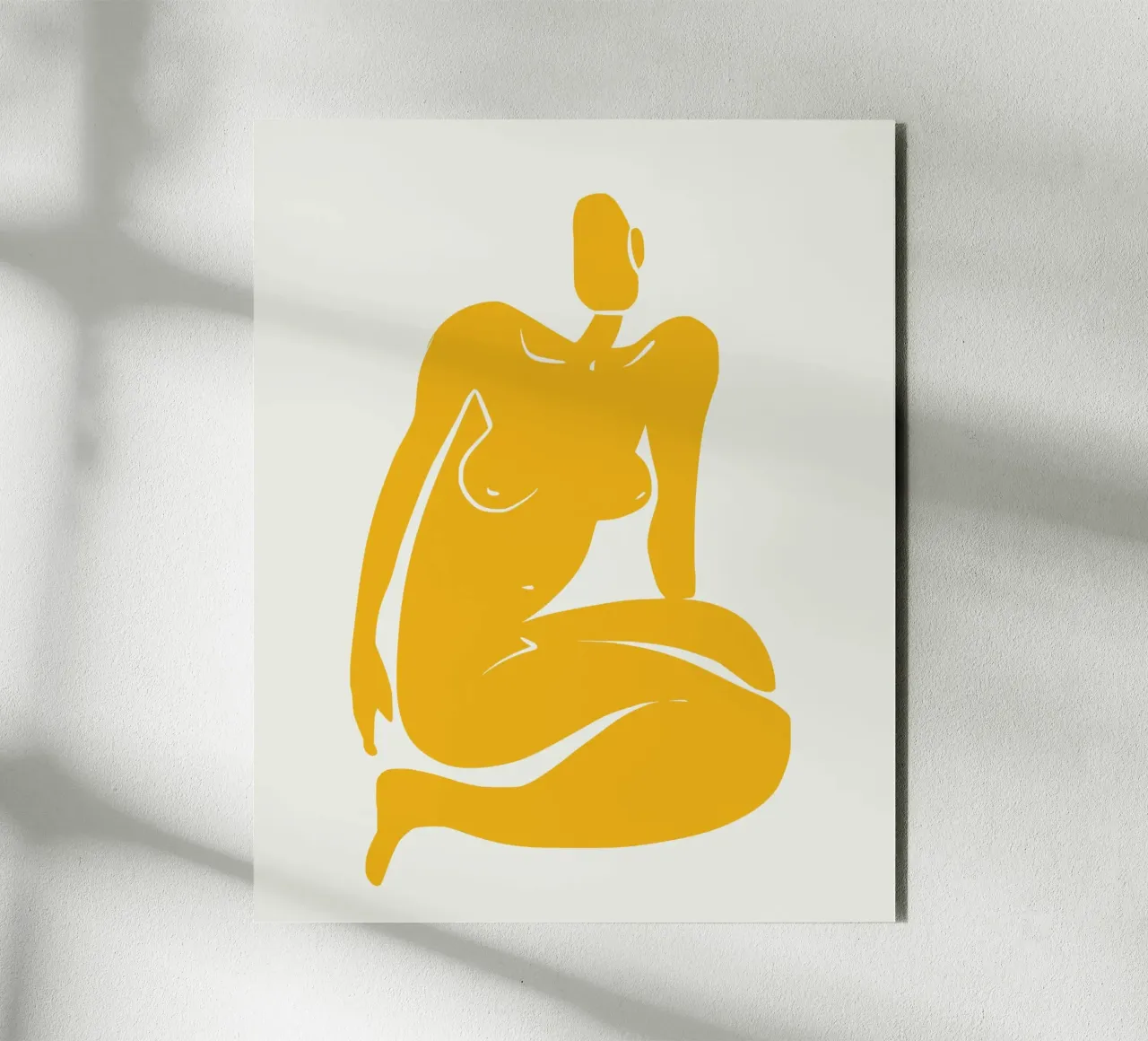 Nudo seduto in giallo x plus alluminio dibond da Little Dean