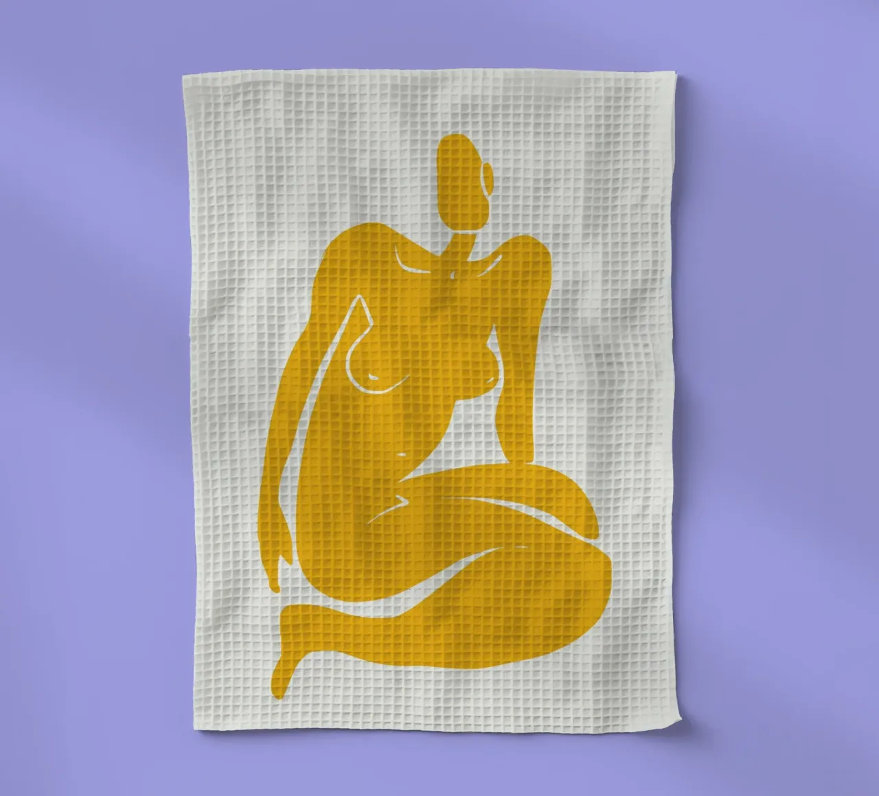 Assis nu en jaune x plus torchon de Little Dean