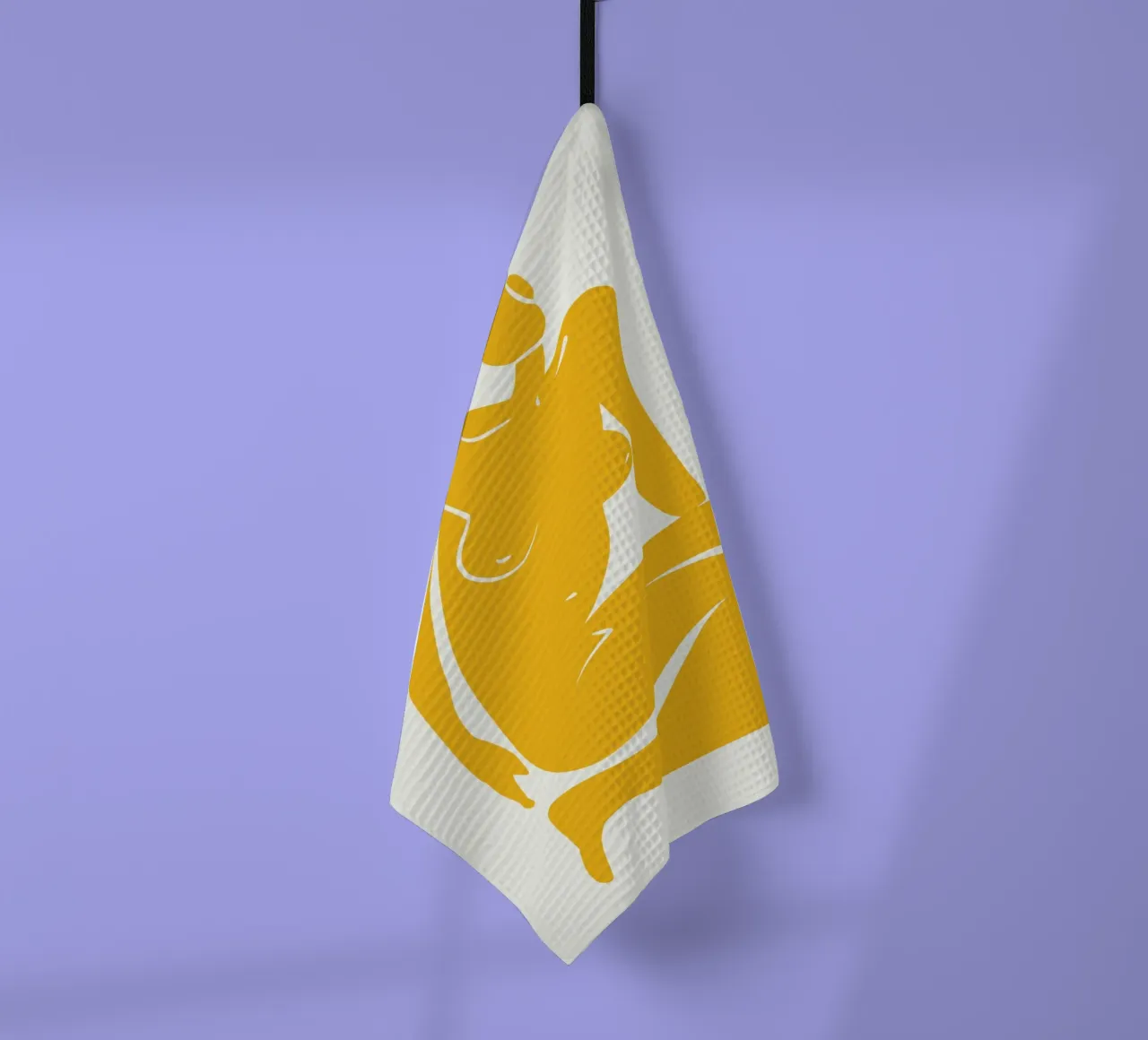 Assis nu en jaune x plus torchon de Little Dean