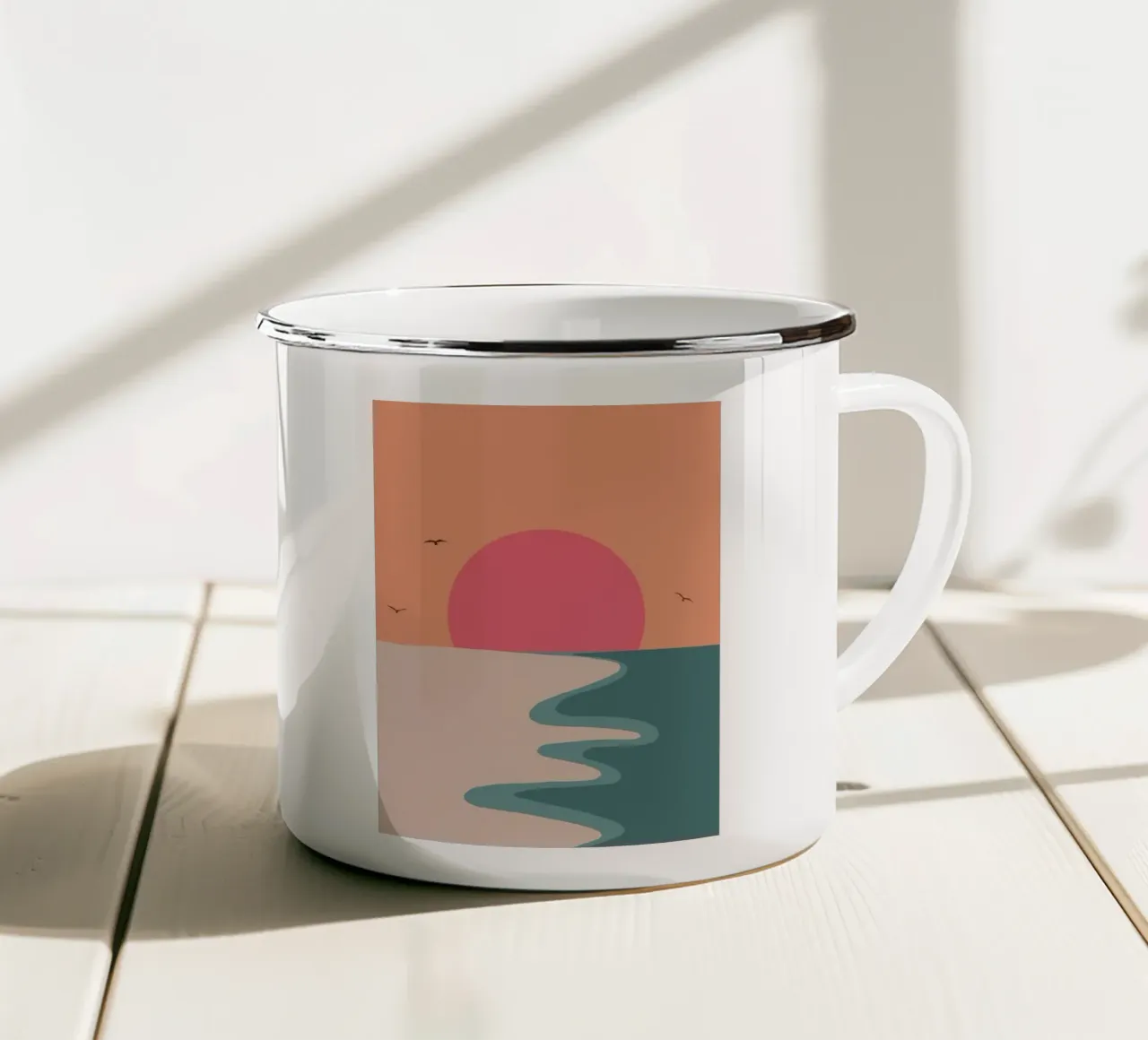 minimal sunset tazza in smalto da Fesi