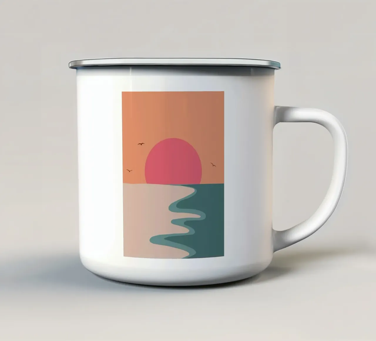 minimal sunset tazza in smalto da Fesi