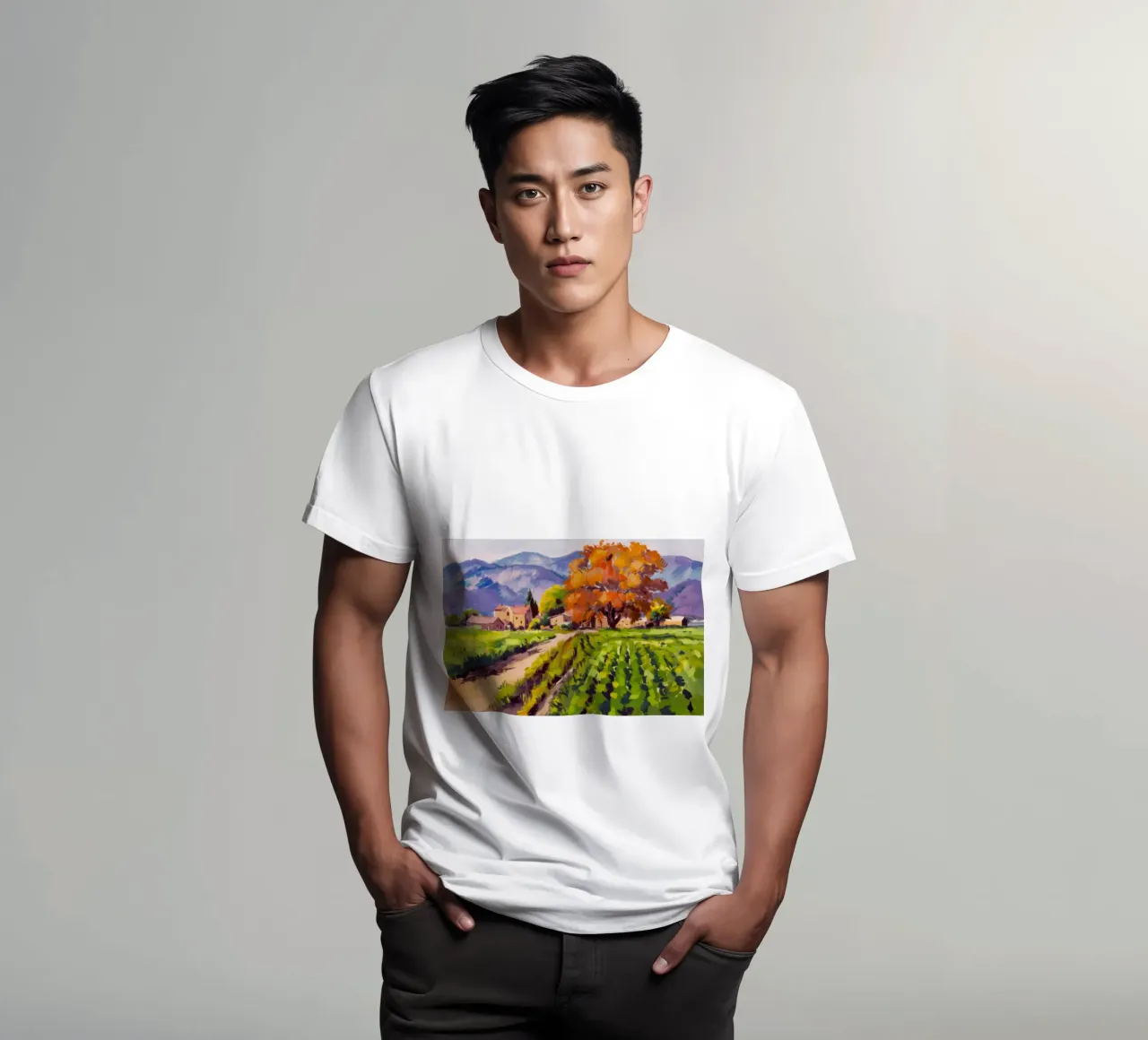 Radiosità del vigneto d'oro t-shirt da Angkasa Mist