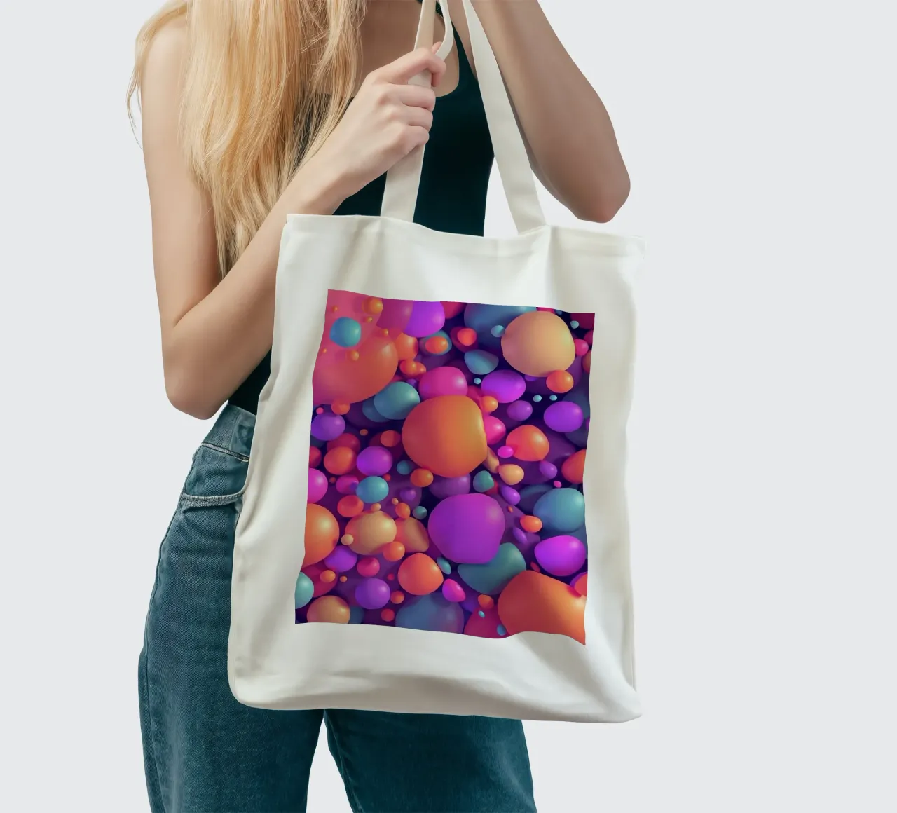 Palline colorate borsa in juta da BenCoStyle
