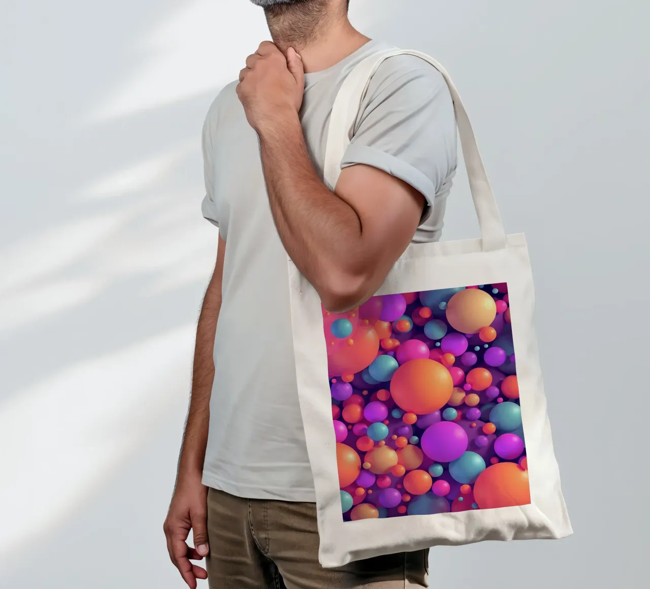 Palline colorate borsa in juta da BenCoStyle