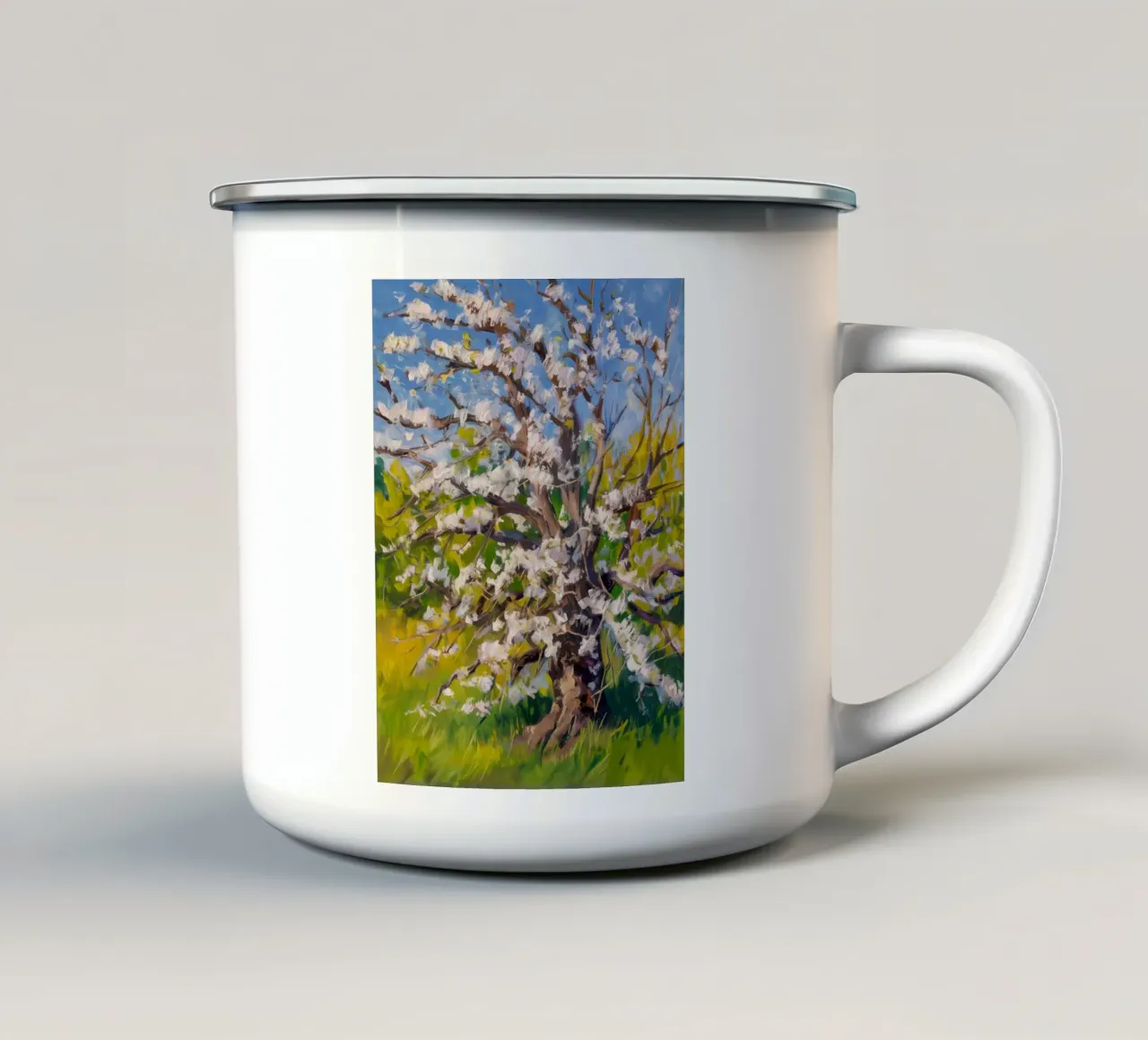 Fiore perlato di primavera tazza in smalto da Angkasa Mist