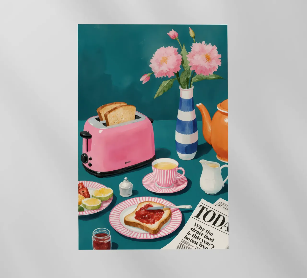 Retro Breakfast Illustration pellicola backlit da Attaboy Dsgn