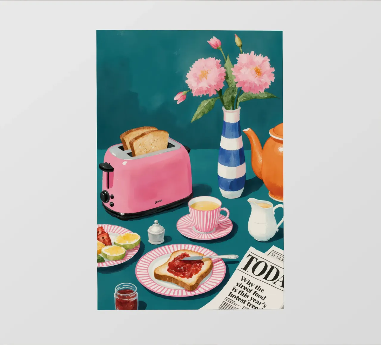 Retro Breakfast Illustration pellicola backlit da Attaboy Dsgn