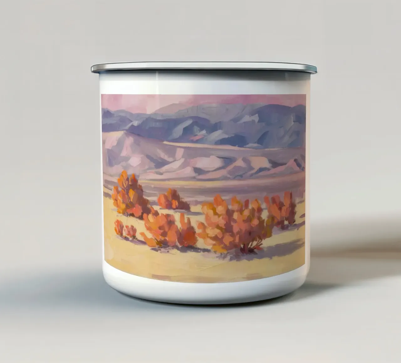 Vue brumeuse du désert mug en émail de Angkasa Mist