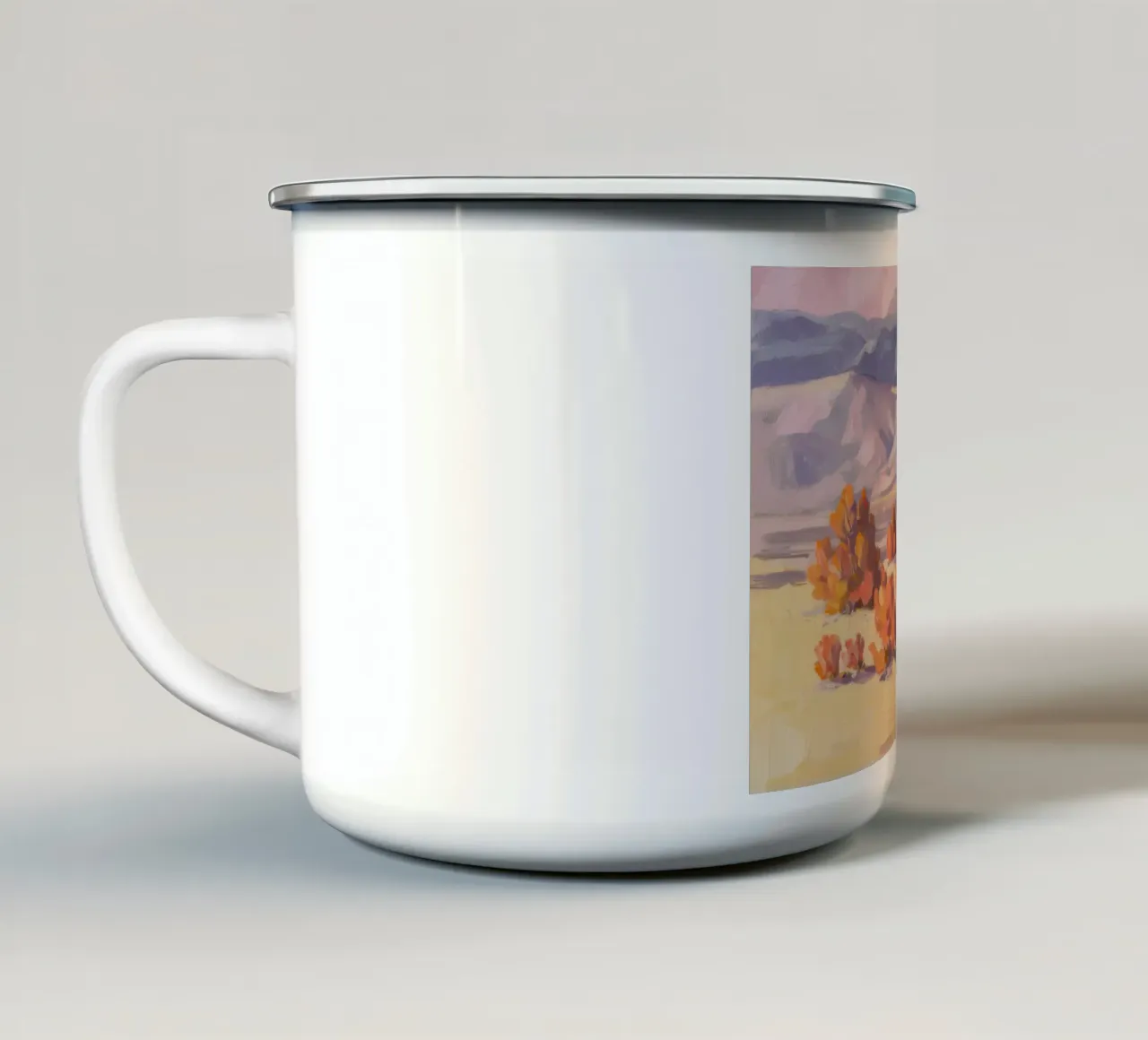 Vue brumeuse du désert mug en émail de Angkasa Mist